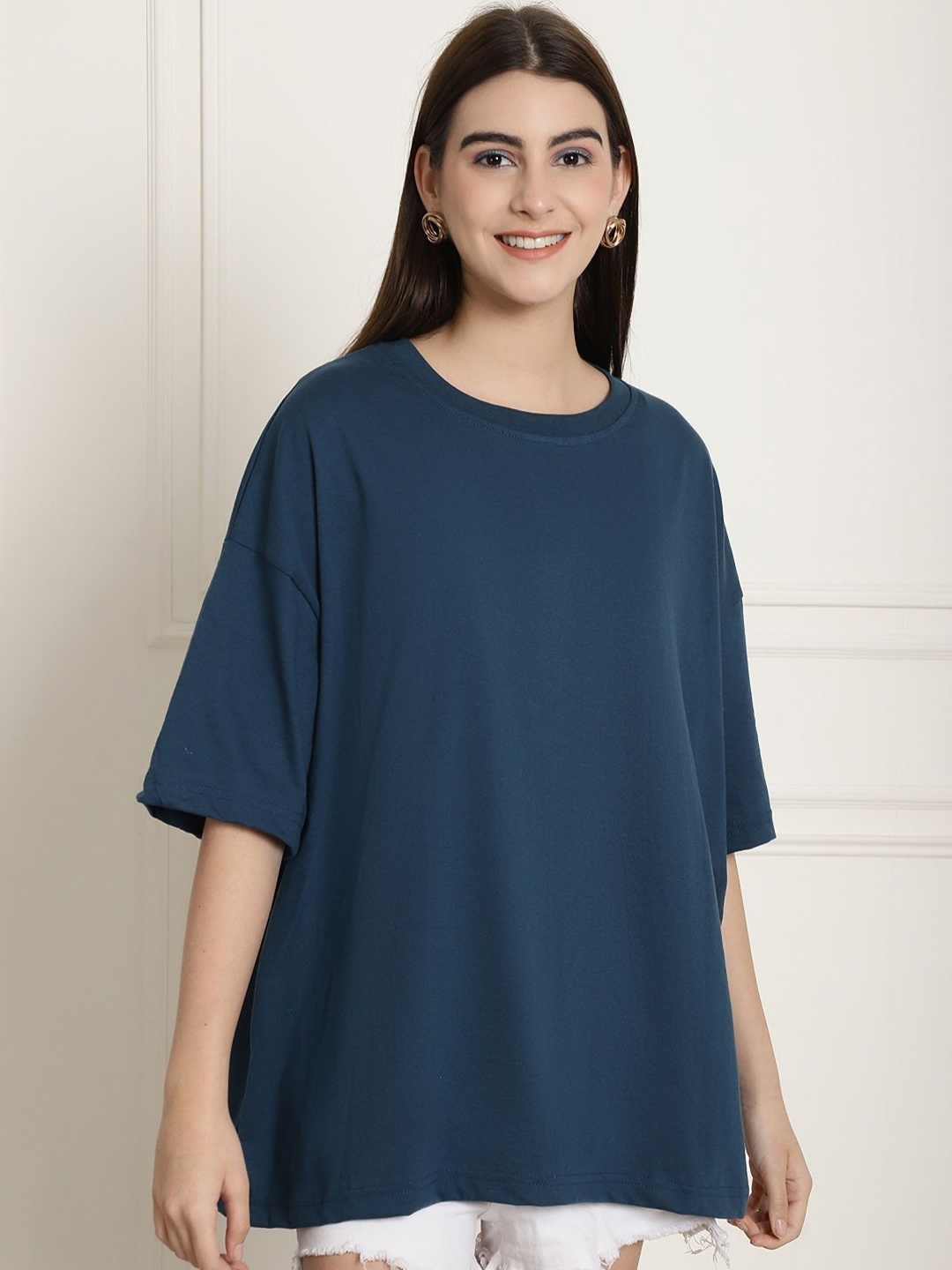 

Tromko Graphic Printed Round Neck Short Sleeves Cotton Oversized T-shirt, Green