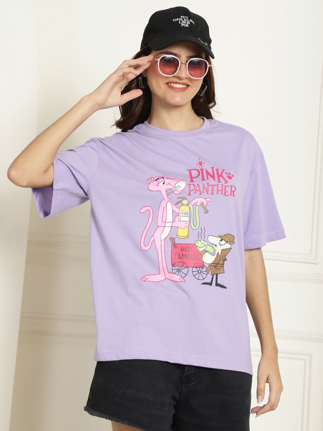 

Tromko Women Graphic Printed Round Neck Cotton Relaxed Fit T-shirt, Purple