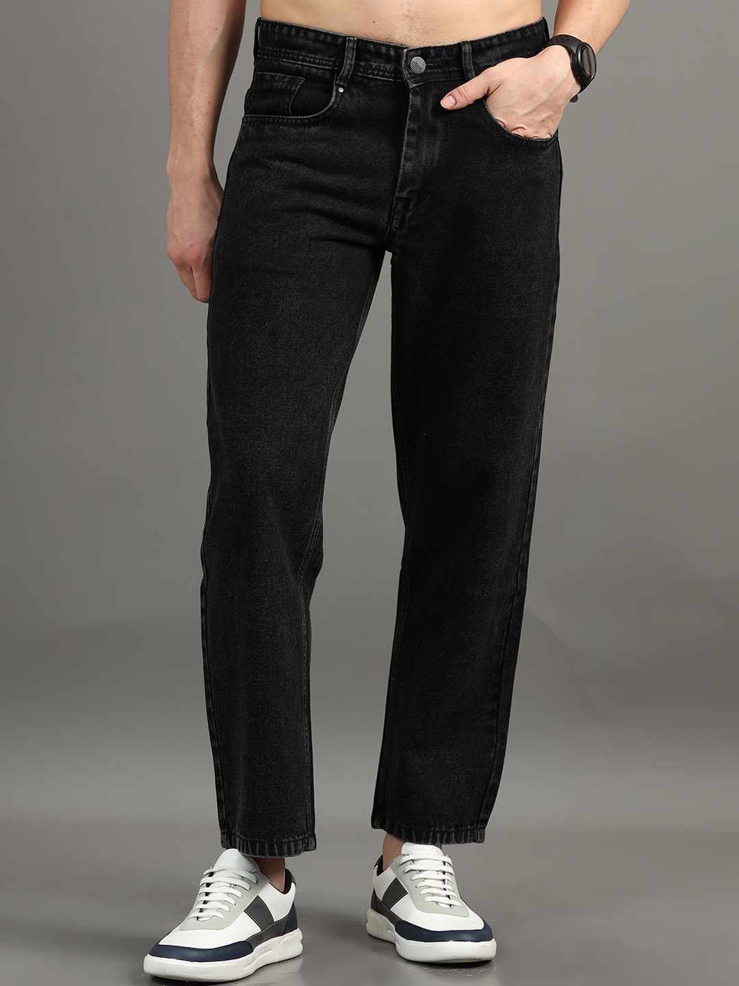 

Kolor Fusion Men Mid-Rise Baggy Jeans, Charcoal