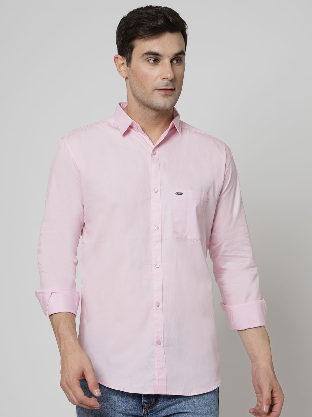 

Metronaut Cotton Classic Spread Collar Casual Shirt, Pink