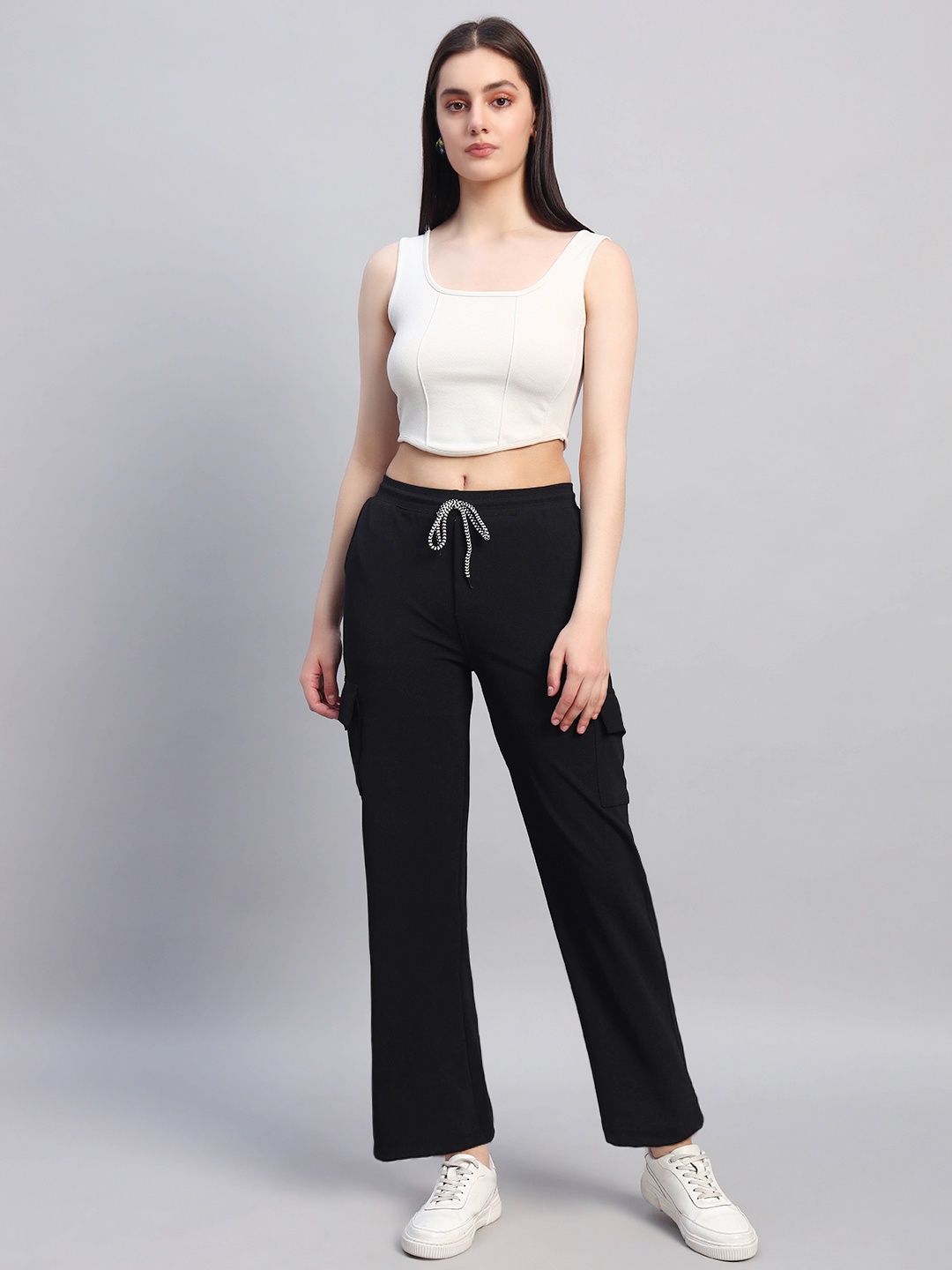

DIZON Women Original Straight Fit Trouser, Black