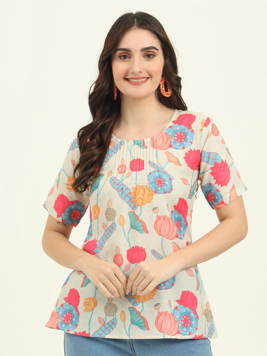 

AAA CREATION Floral Print Top, Yellow