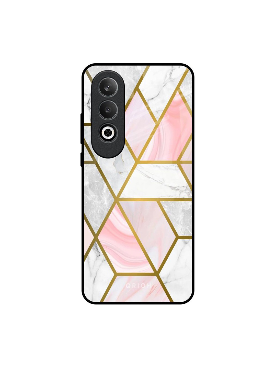 

QRIOH Geometrical Marble Real OnePlus Nord CE4 5G Impact Resistant Back Case, Pink
