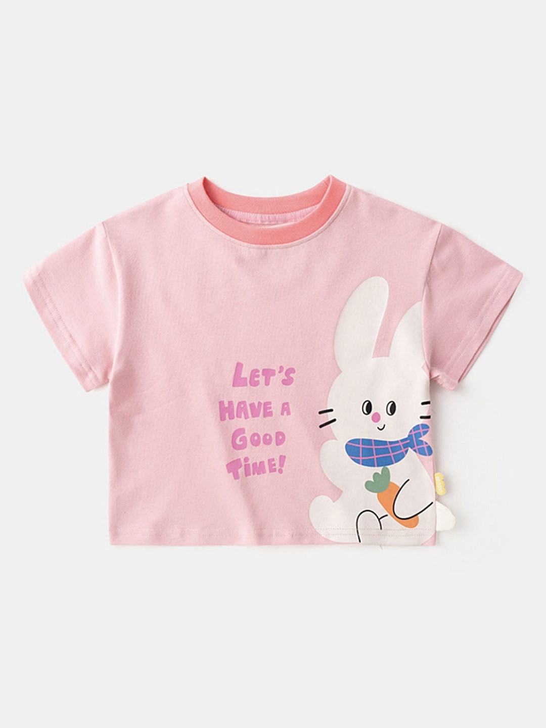 

LULU & SKY Girls Graphic Printed Round Neck Cotton T-shirt, Pink