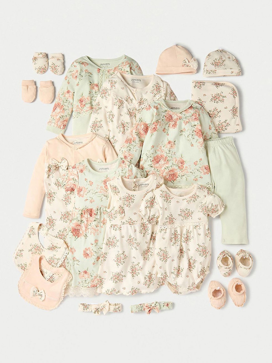 

Juniors by Babyshop Girls Floral Printed Cotton Sleepsuit, Green