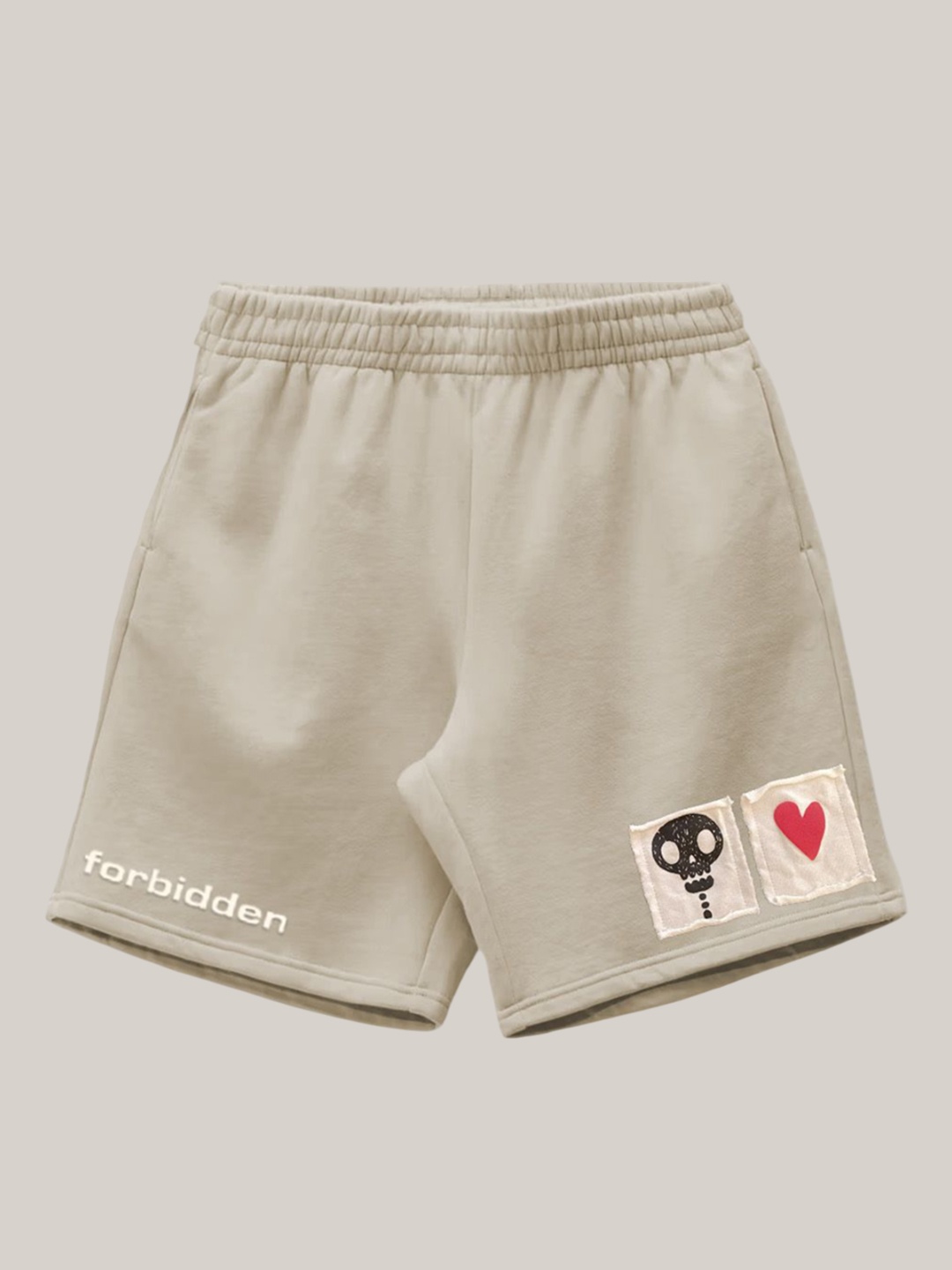 

The Forbidden Fruit Men Loose Fit High-Rise Shorts, Off white