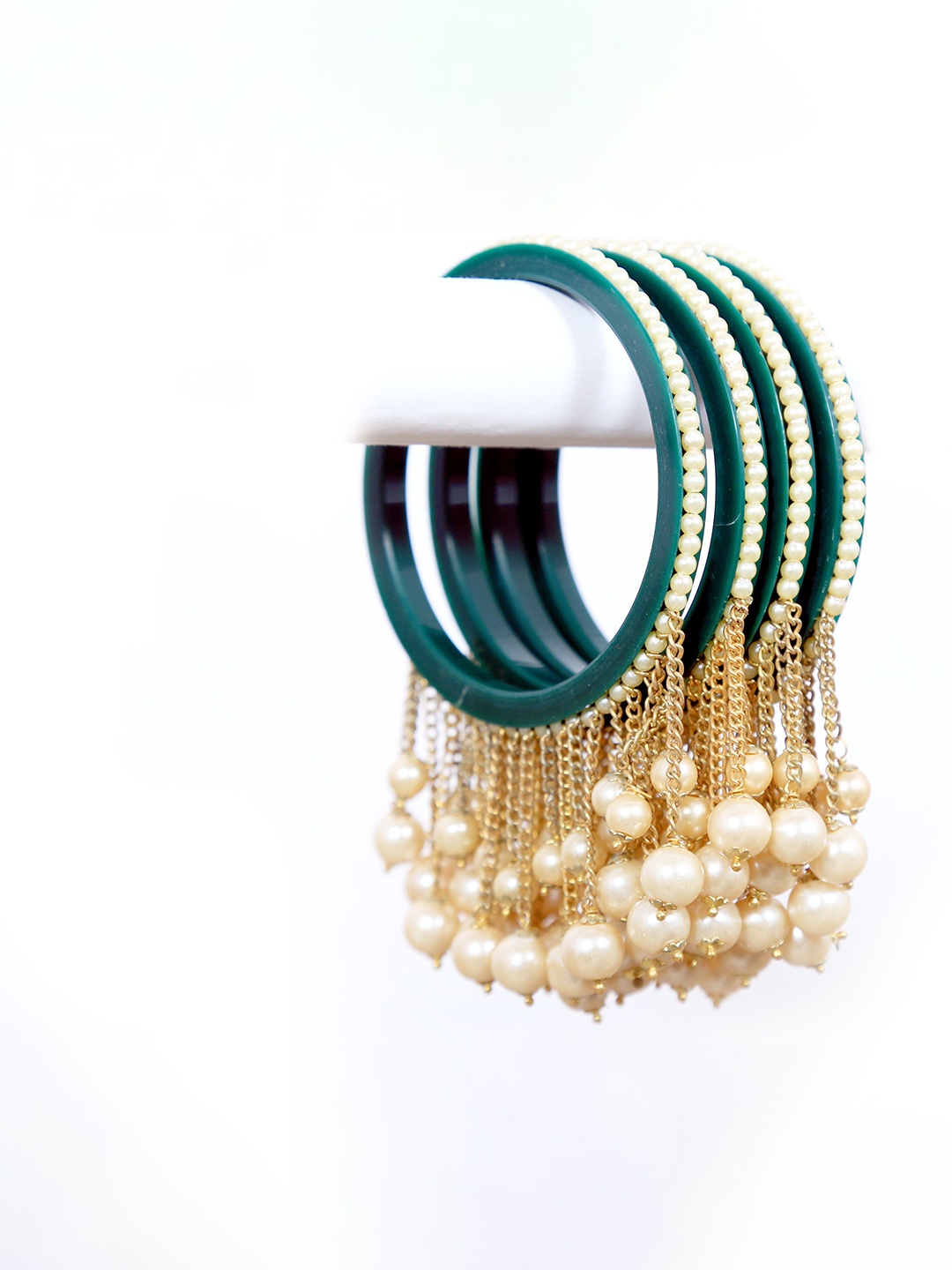 

Zindura Set Of 4 Gold-Plated & Beaded Bangles