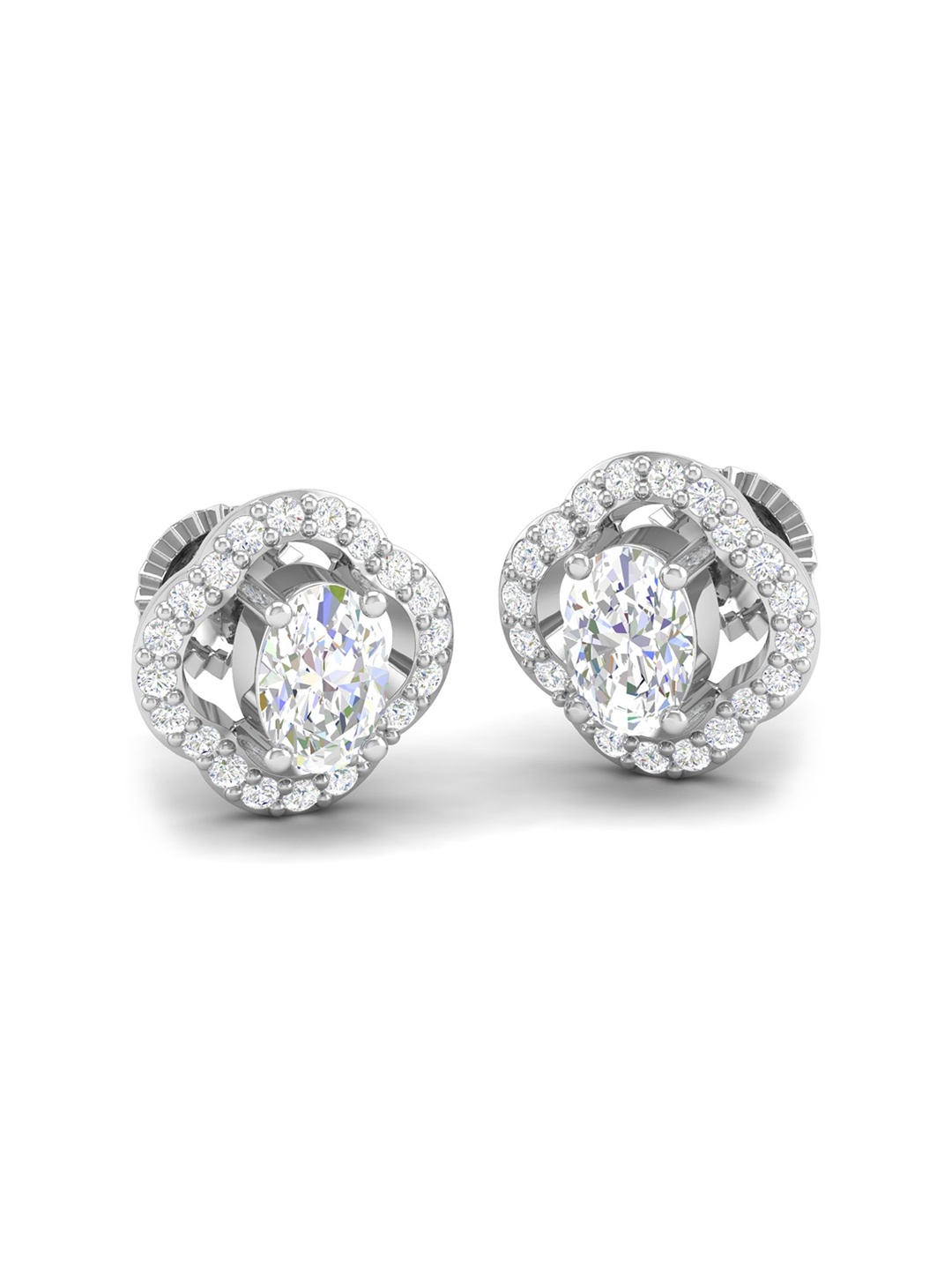 

AKSHAT SAPPHIRE 92.5 Sterling Silver Rhodium-Plated Cubic Zirconia Studs, White