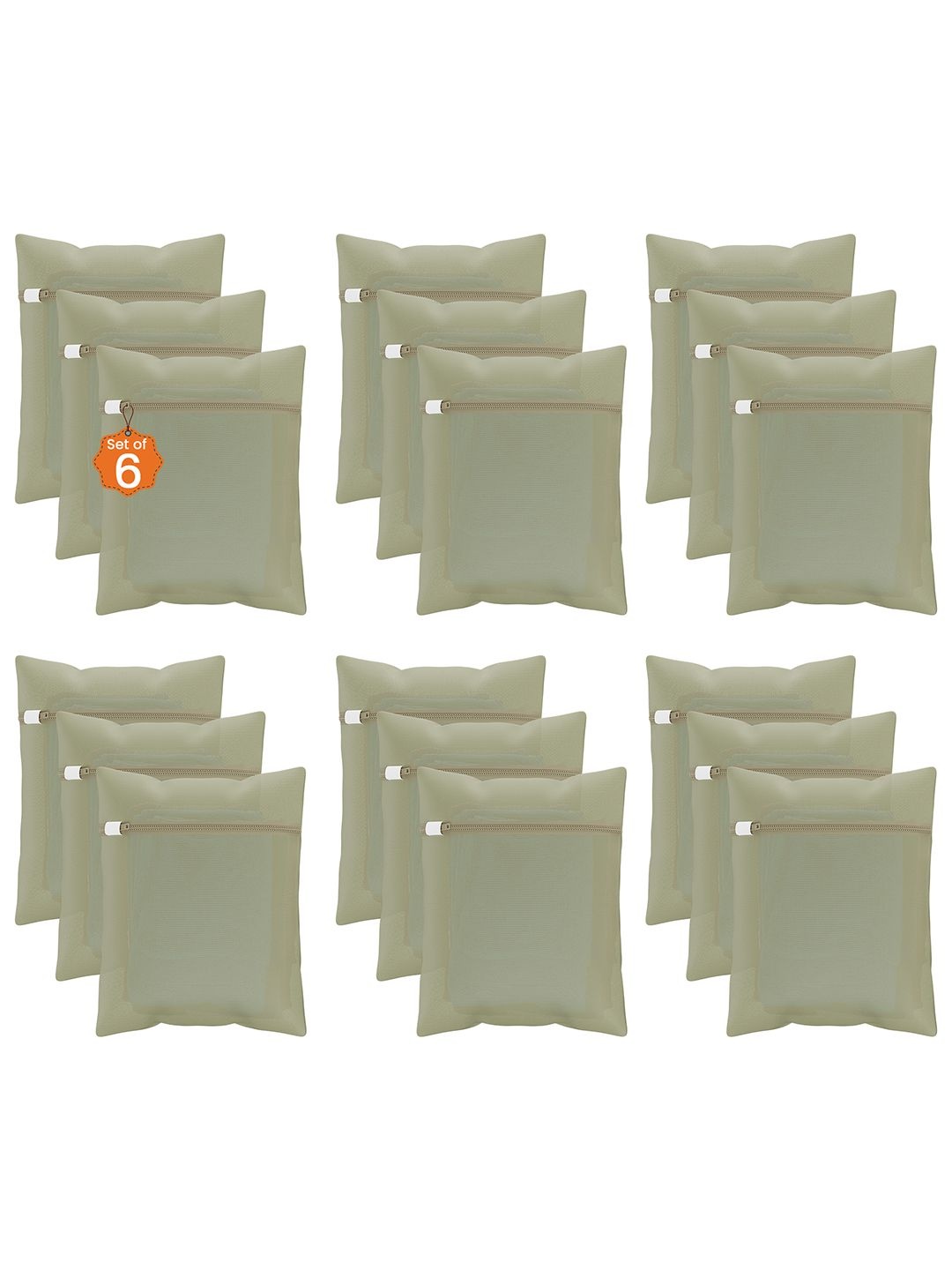 

Kuber Industries Beige 18 Pieces Reusable Rectangular Durable Laundry Bags With Zipper