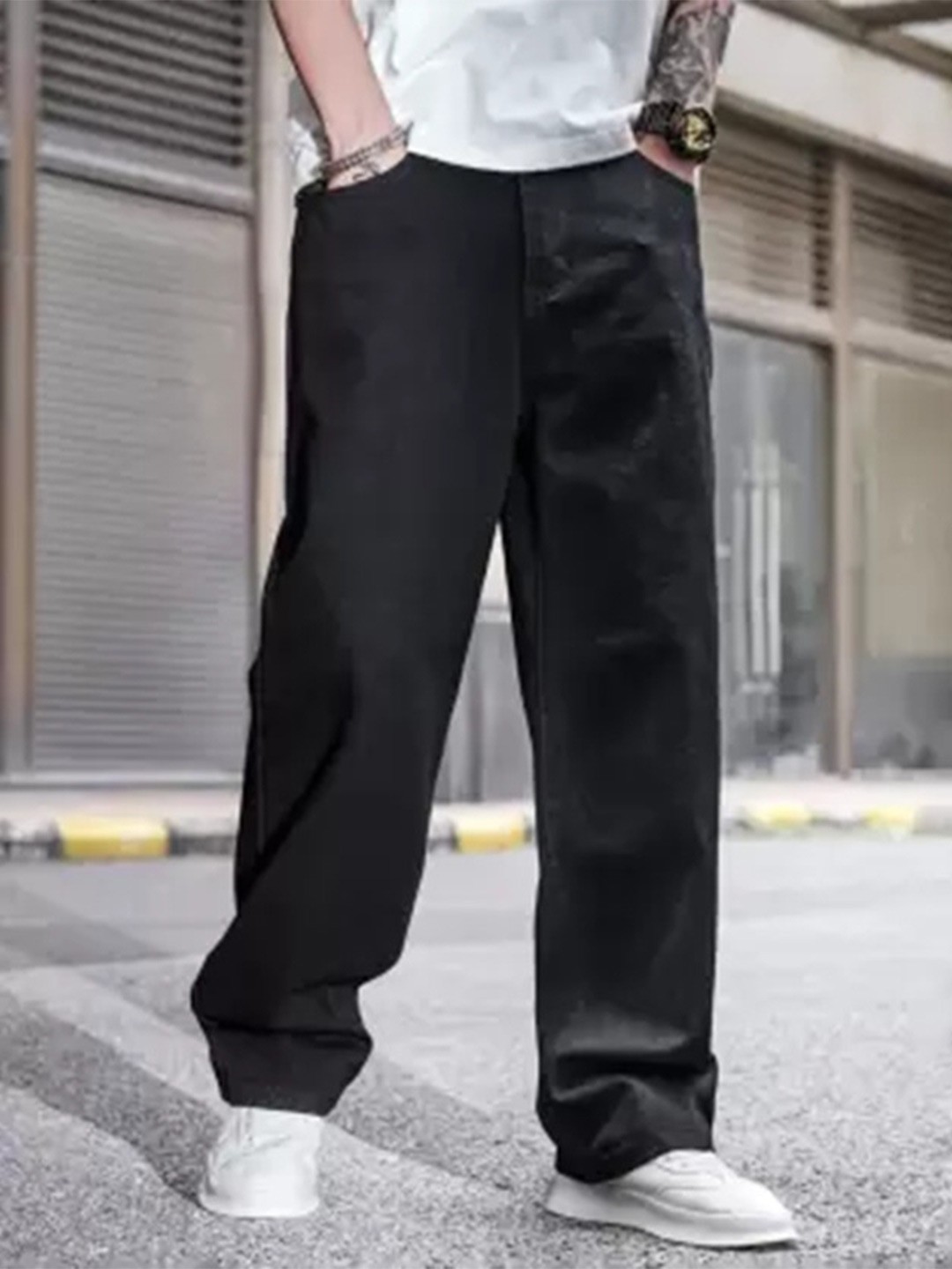 

COMFITS Men Classic Regular Fit Stretchable Jeans, Black