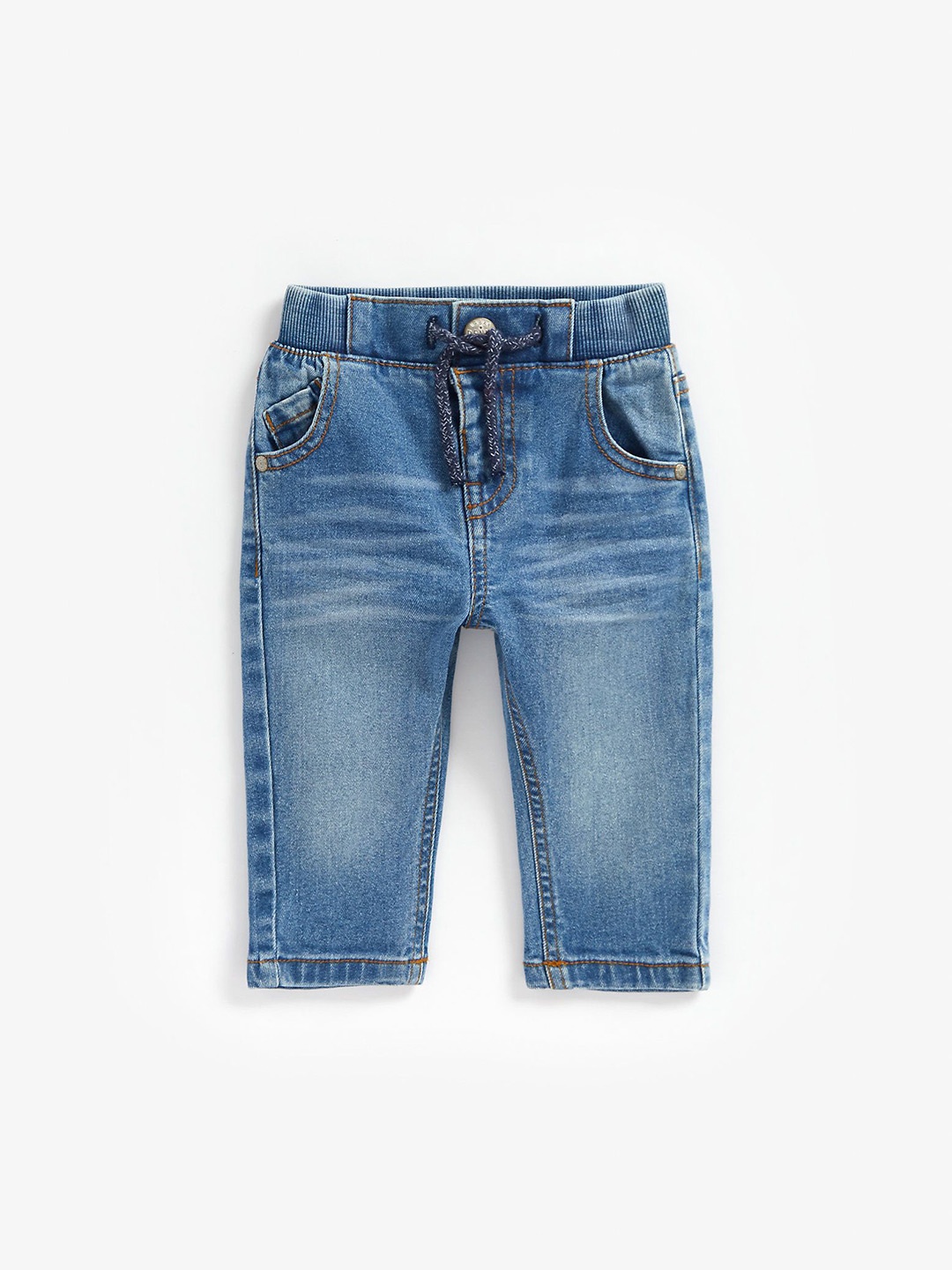

mothercare Boys Regular Fit Mid-Rise Light Fade Jeans, Blue