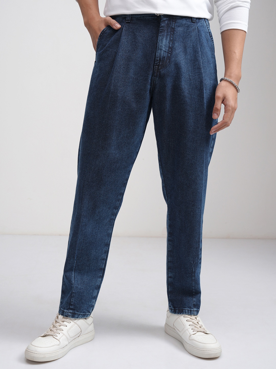 

HIGHLANDER Men Baggy Tape Jeans, Blue