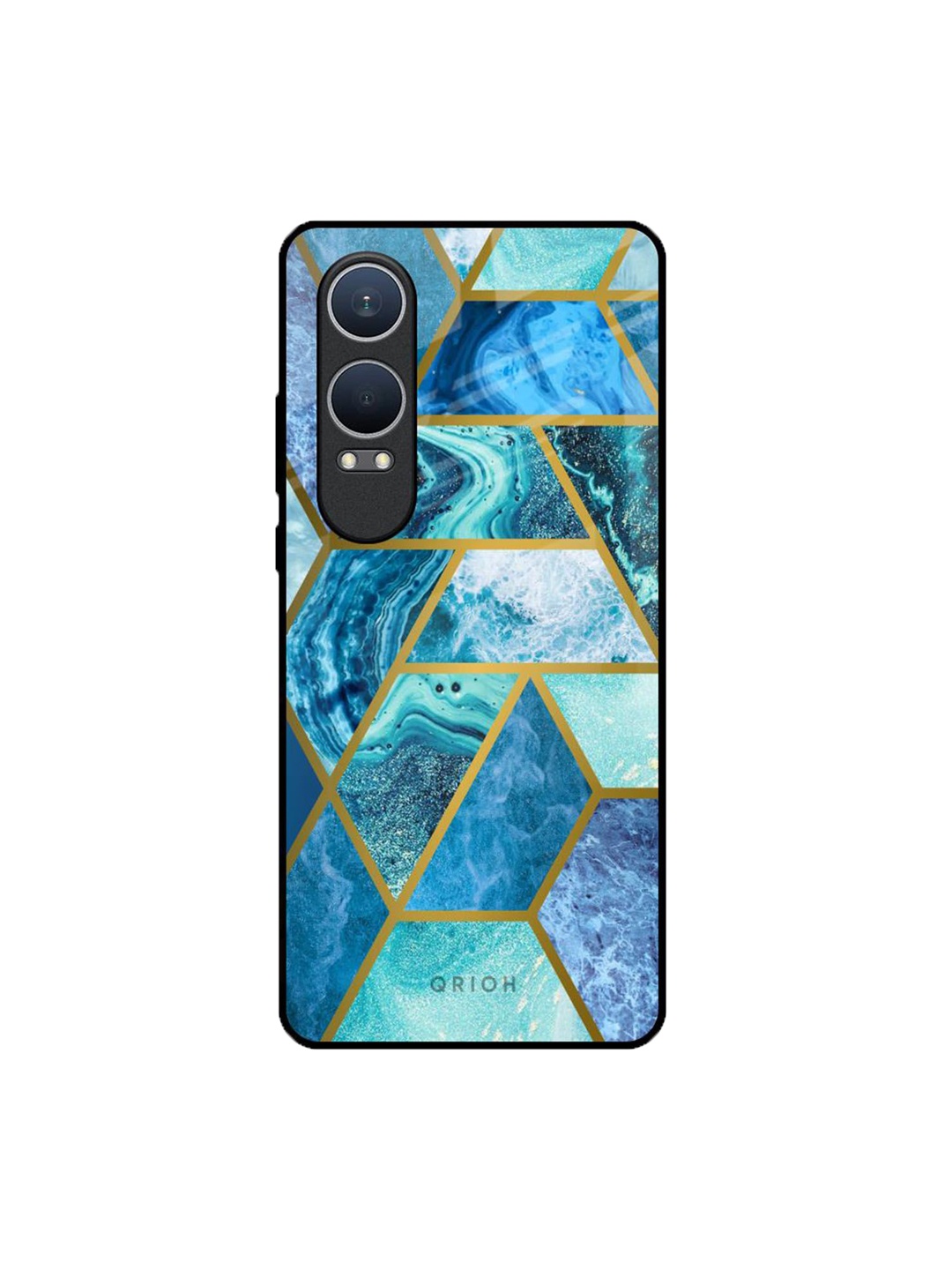 

QRIOH Marble Real OnePlus Nord CE4 Lite 5G Impact Resistant Back Case, Blue