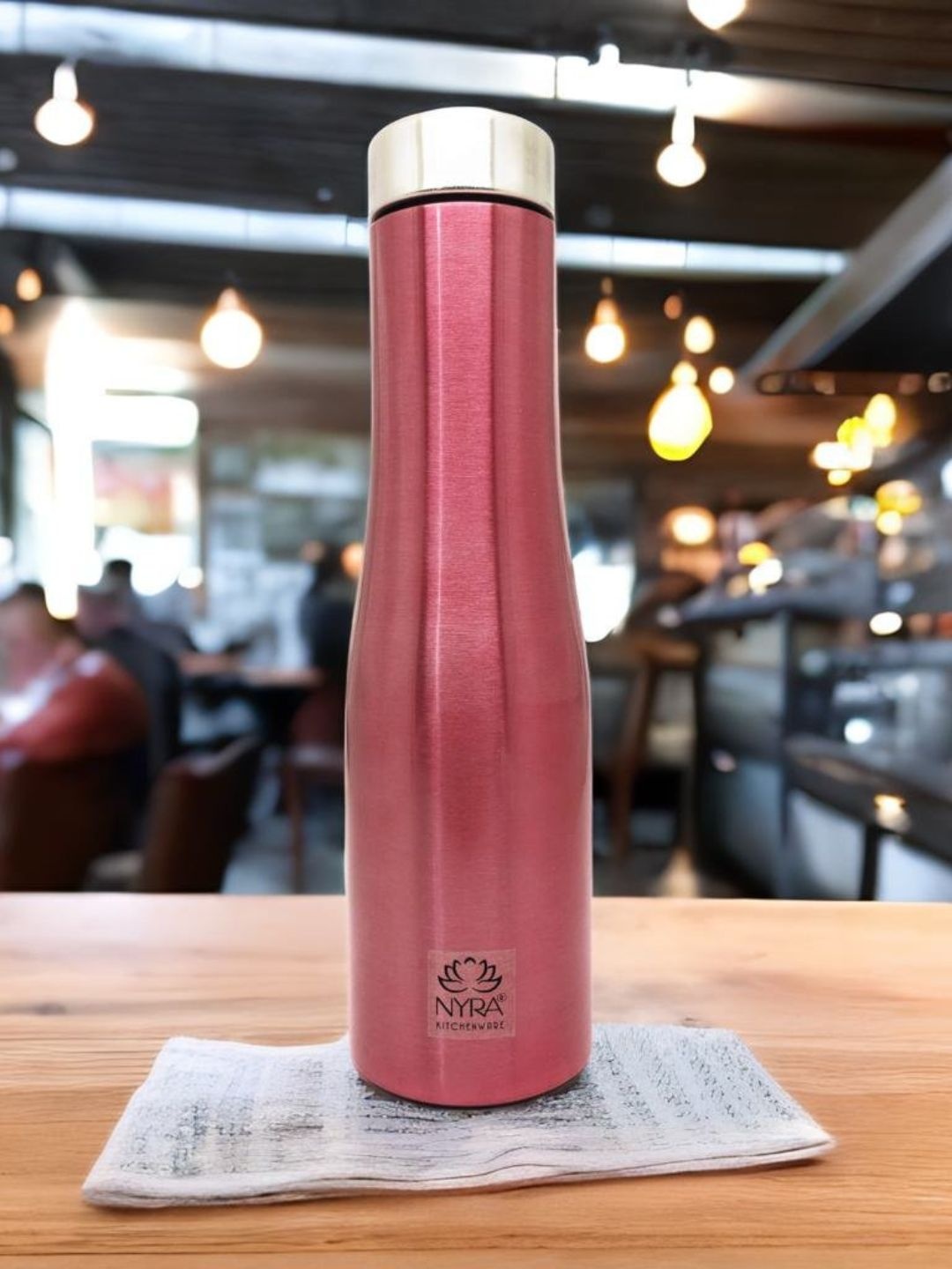 

Nyra Kitchenware Pink Single Stainless Steel Solid Single Wall Vacuum Water Bottle