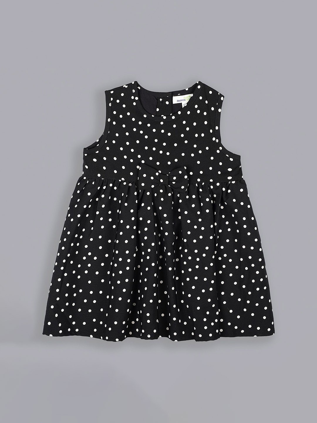 

ShopperTree Girls Polka Dot Printed Fit & Flare Dress, Black