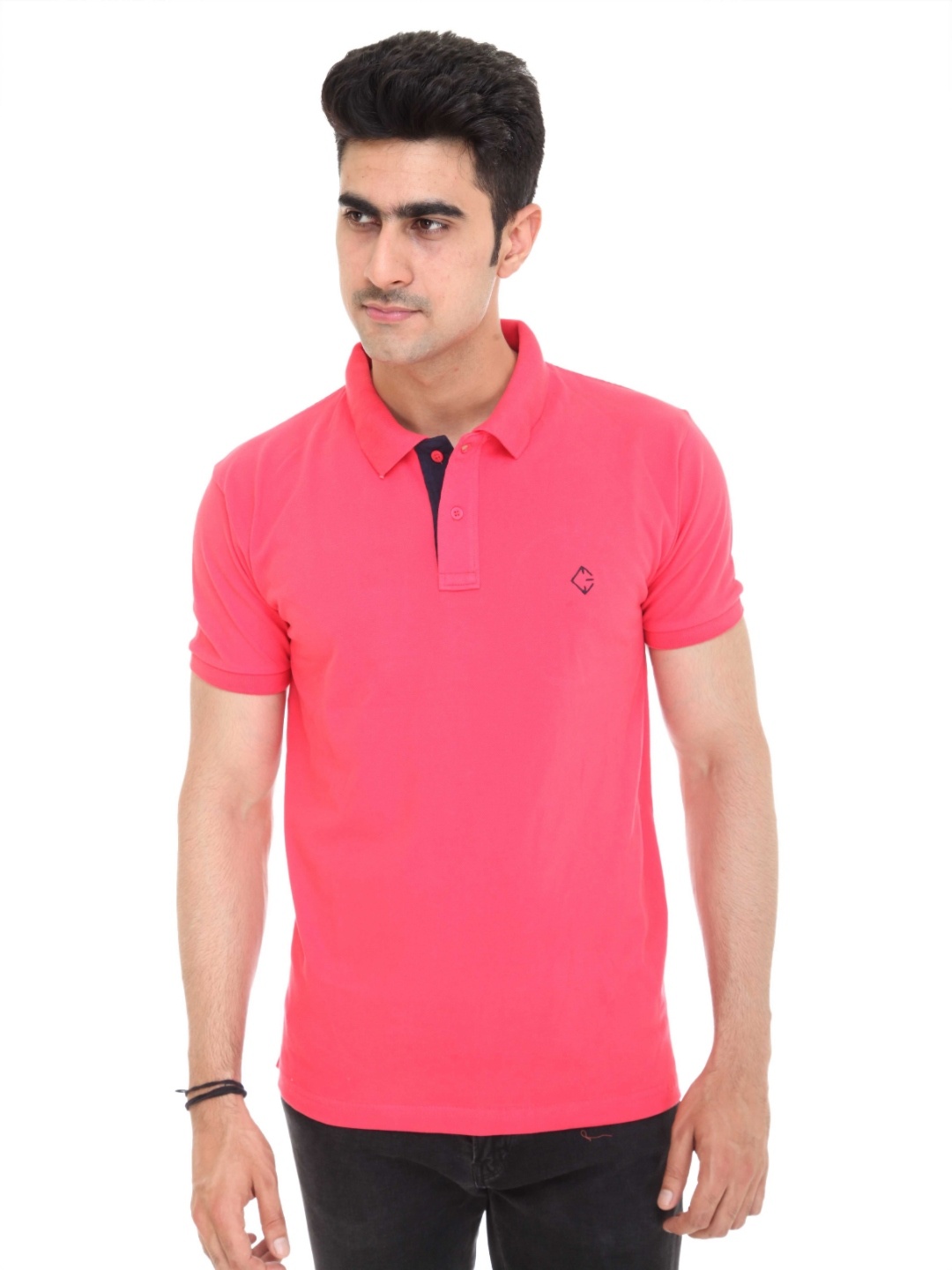 

Colors and Blends Polo Collar Shirt Collar T-shirt, Pink