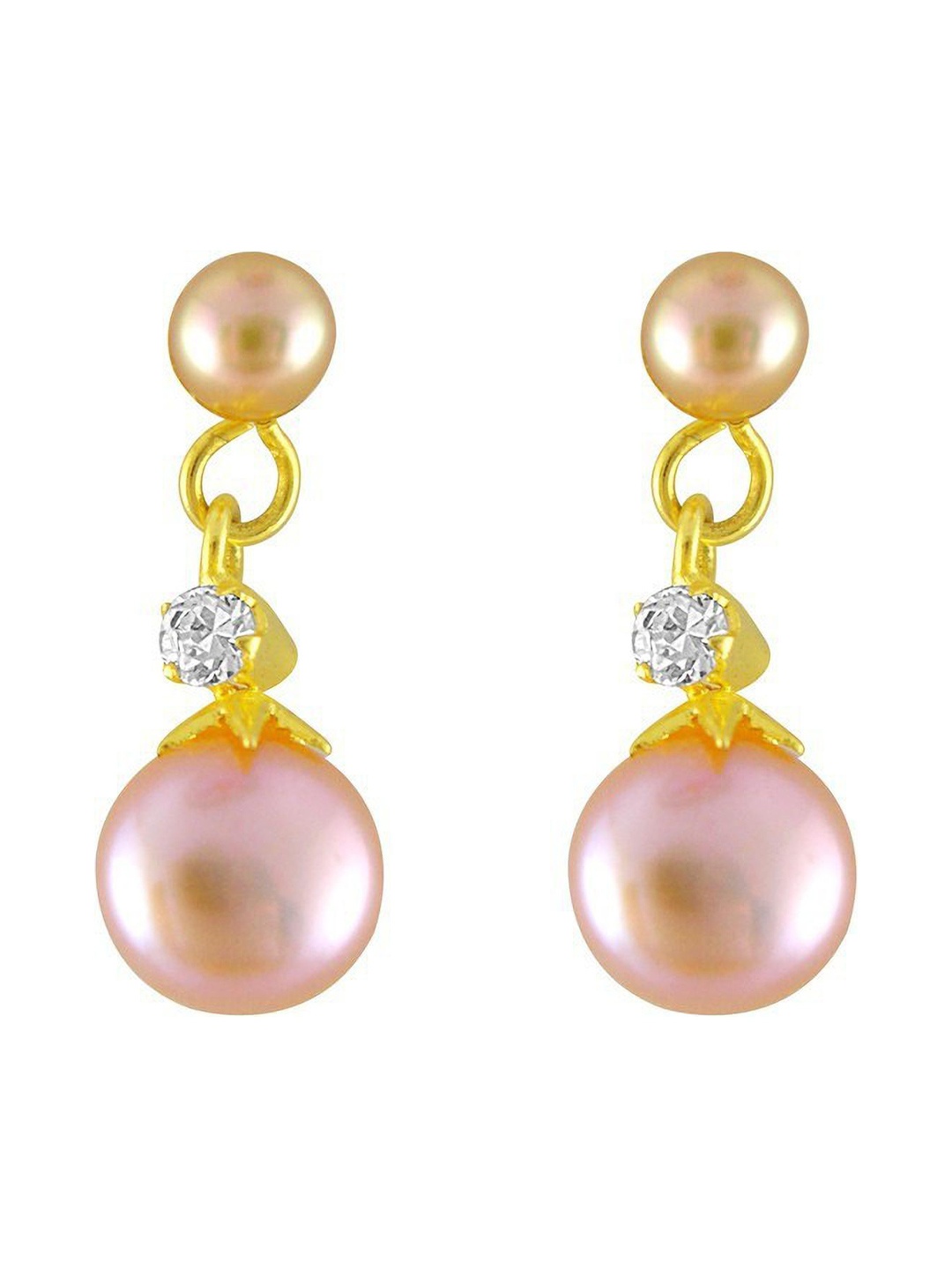 

Sri Jagdamba Pearls Dealer Contemporary Drop Earrings, Pink