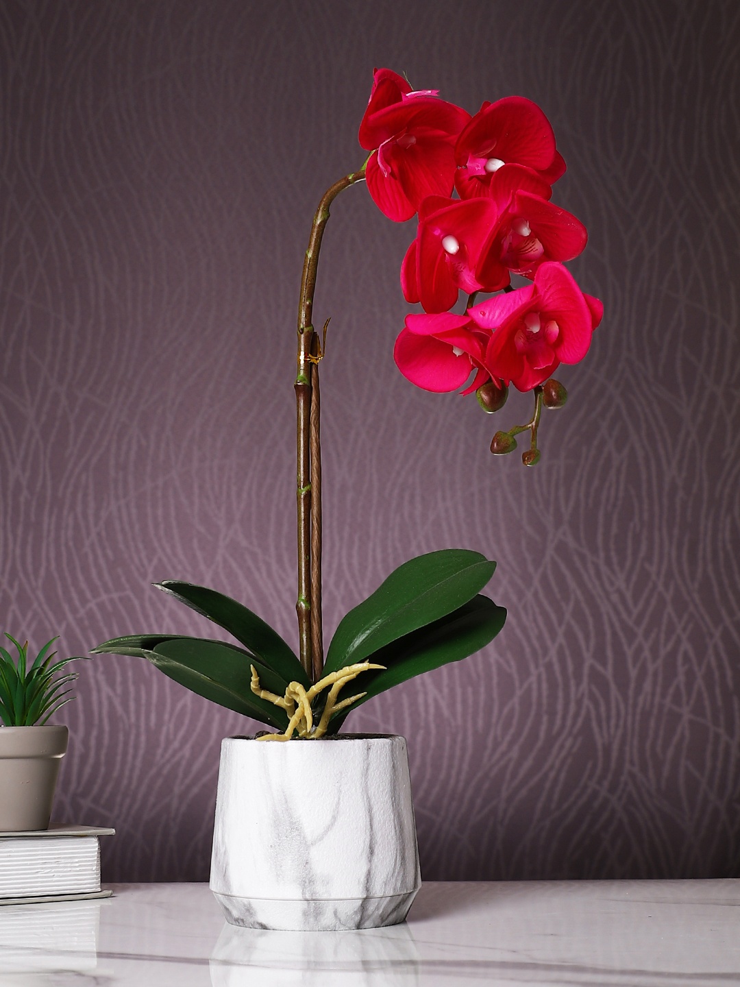 

Myntra Elegant Homes White 1 Pieces Orchid Artificial Plant With Pot