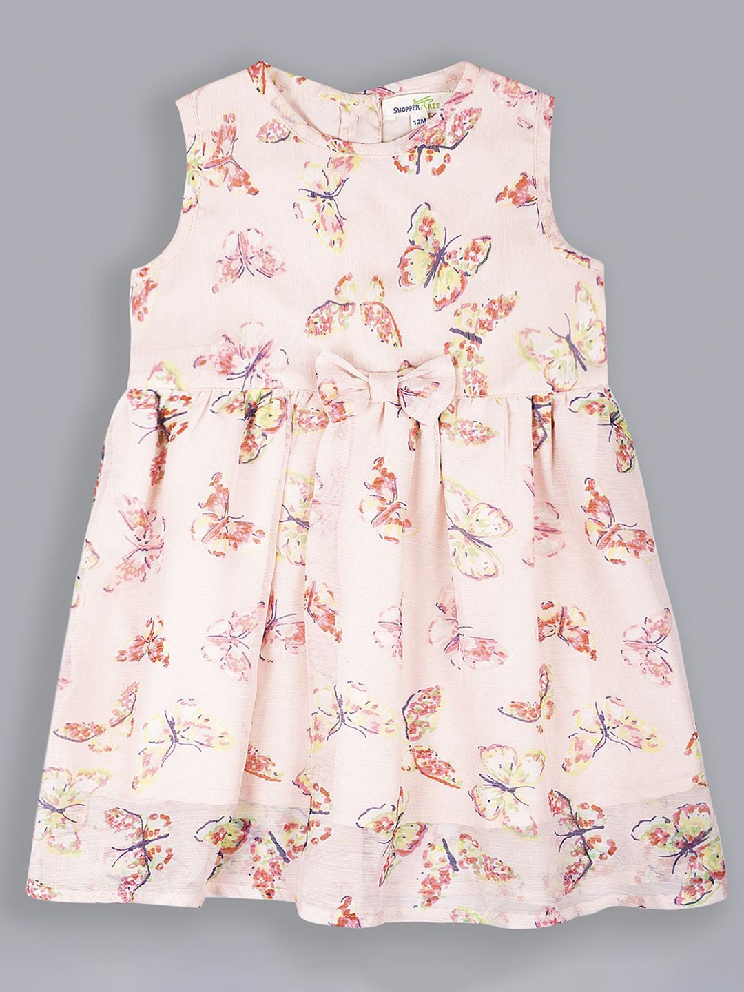 

ShopperTree Girls Floral Printed Chiffon Fit & Flare Dress, Pink