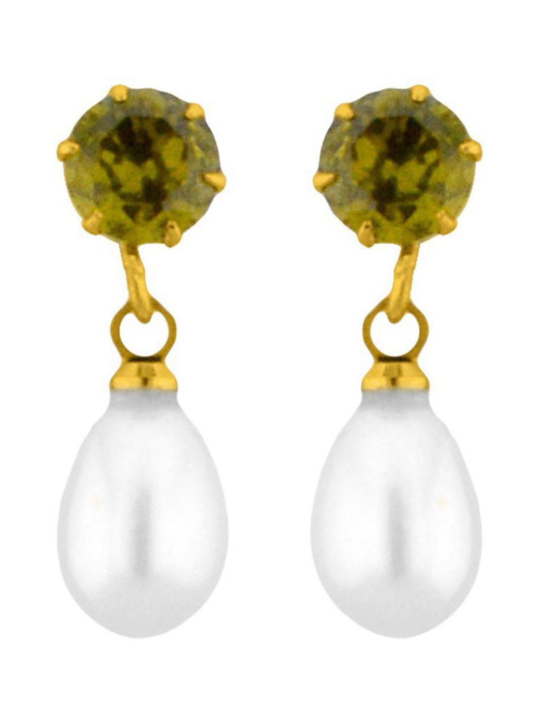 

Sri Jagdamba Pearls Dealer Gold-Plated Mother of Pearl Contemporary Drop Earrings