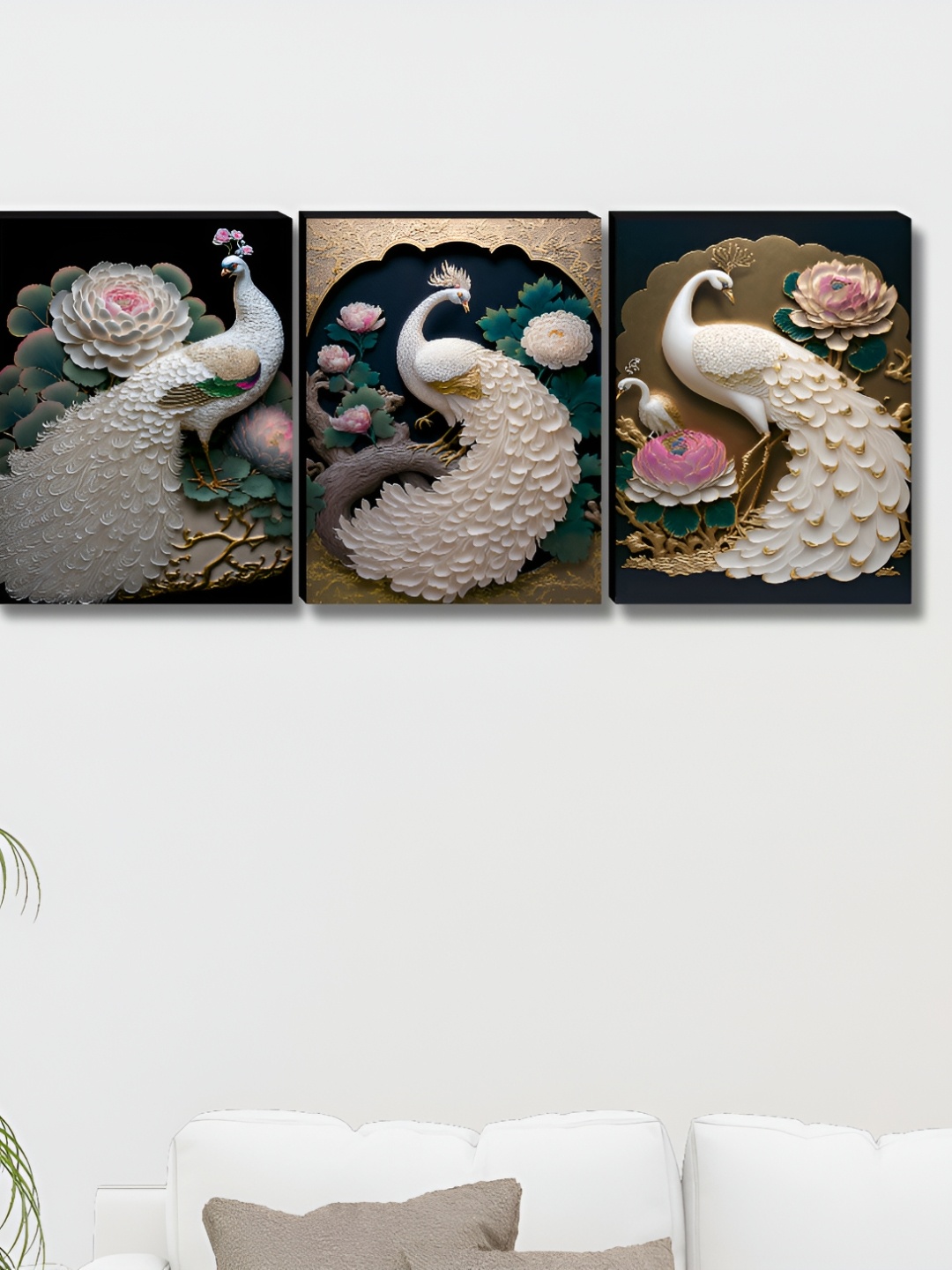 

Myntra Elegant Homes White & Pink 3 Piece Synthetic Wood Birds Wall Paintings