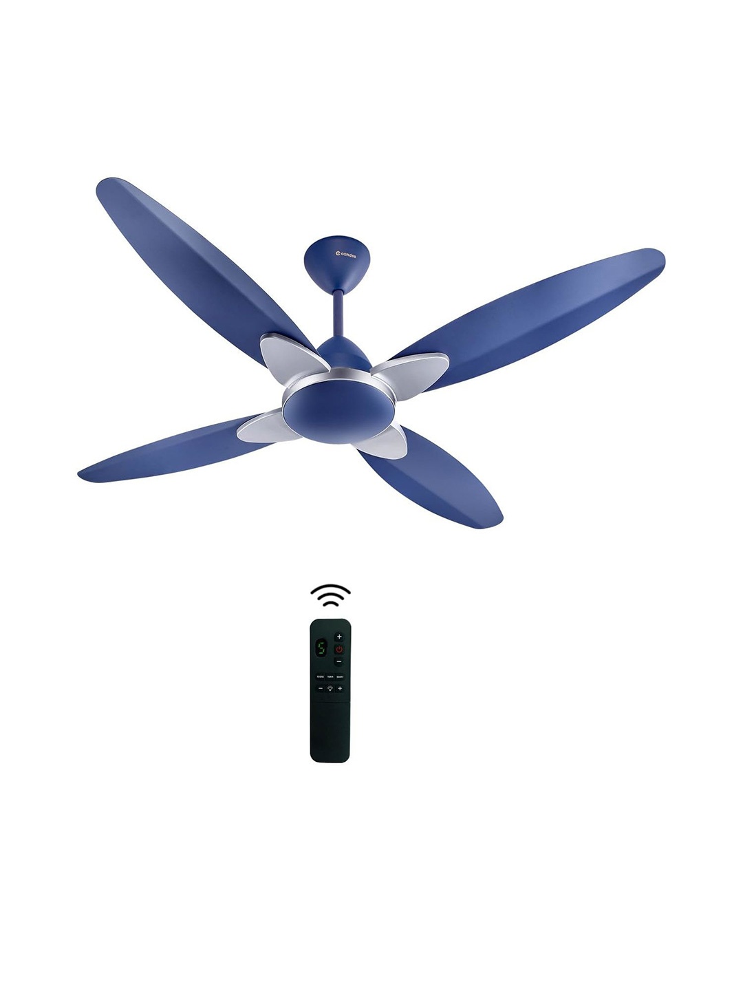 

Candes Ecobreeze Blue & Silver Toned BLDC 1200 mm 4 Blade Ceiling Fan With Remote