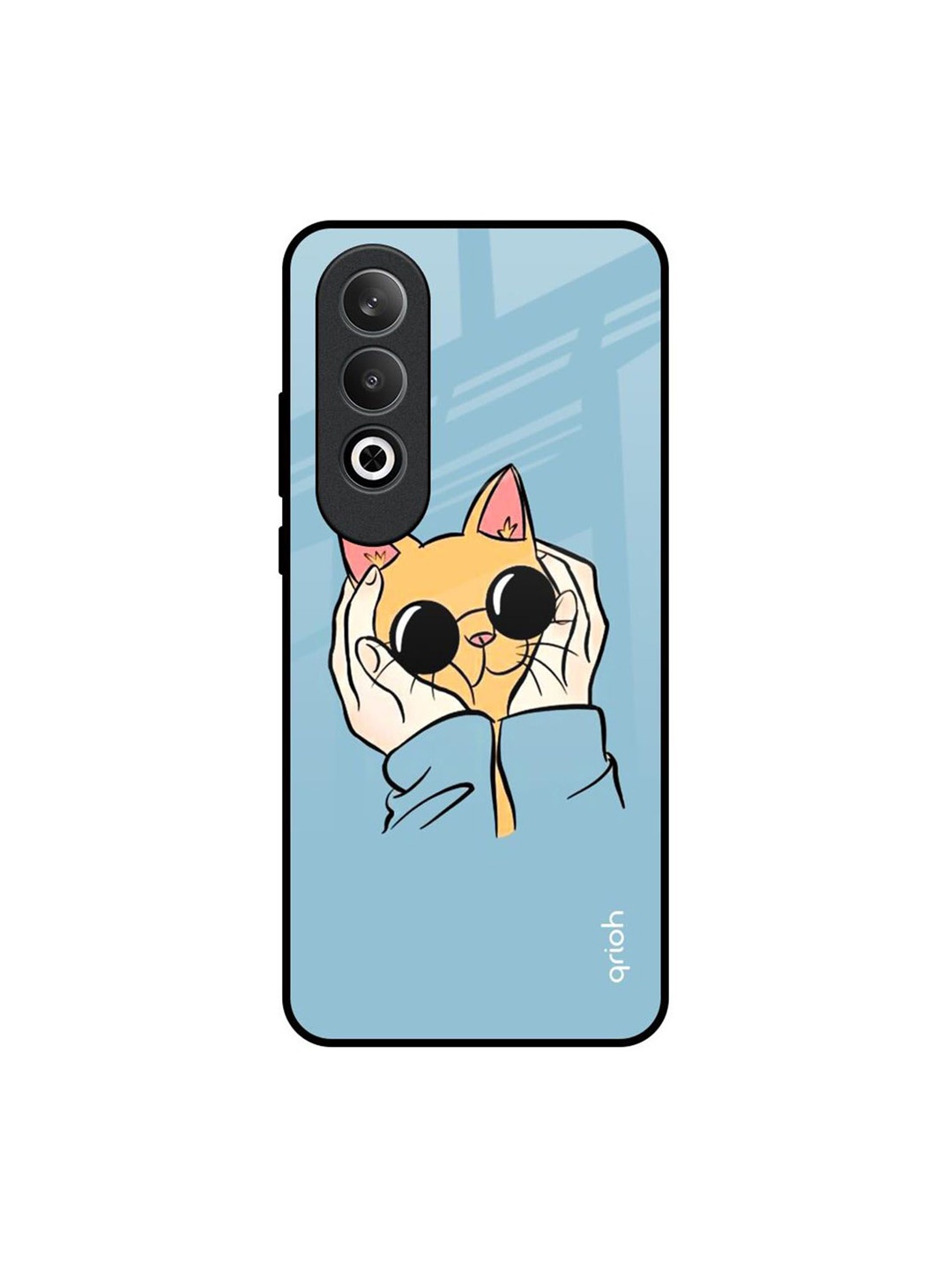 

QRIOH Adorable Cute Kitty OnePlus Nord CE4 5G Impact Resistant Back Case, Blue