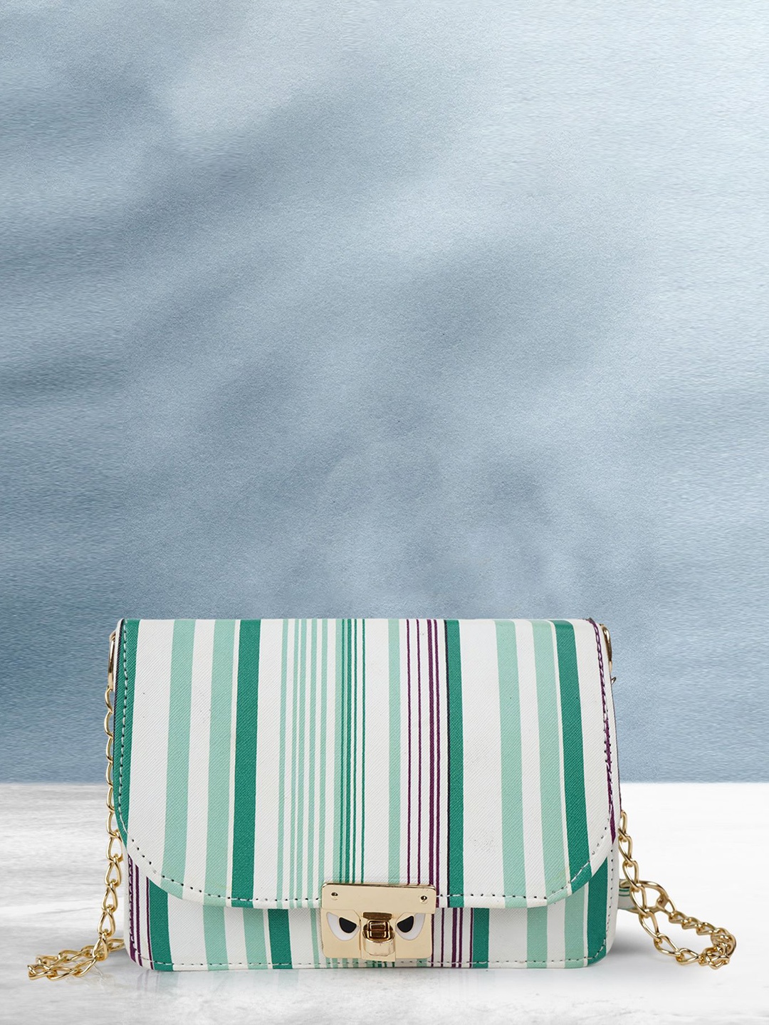 

STARWINGS Striped Sling Bag with Fringed, Olive