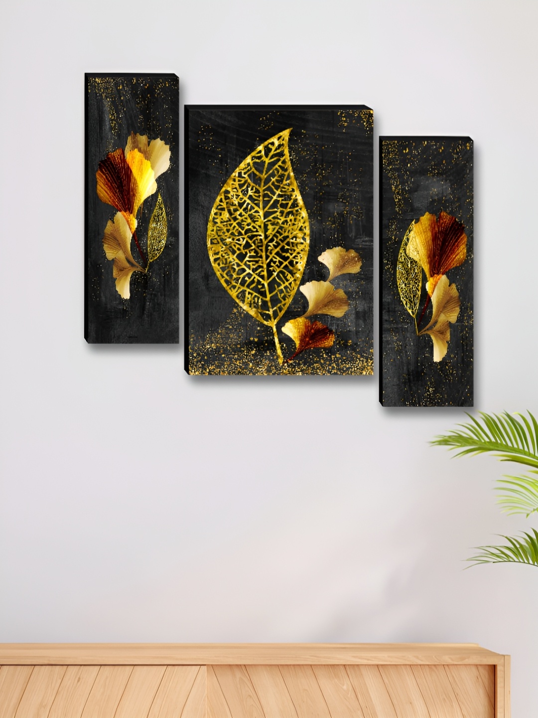 

Myntra Elegant Homes Green & Gold-Toned 3 Pieces Floral and Botanical Wall Art