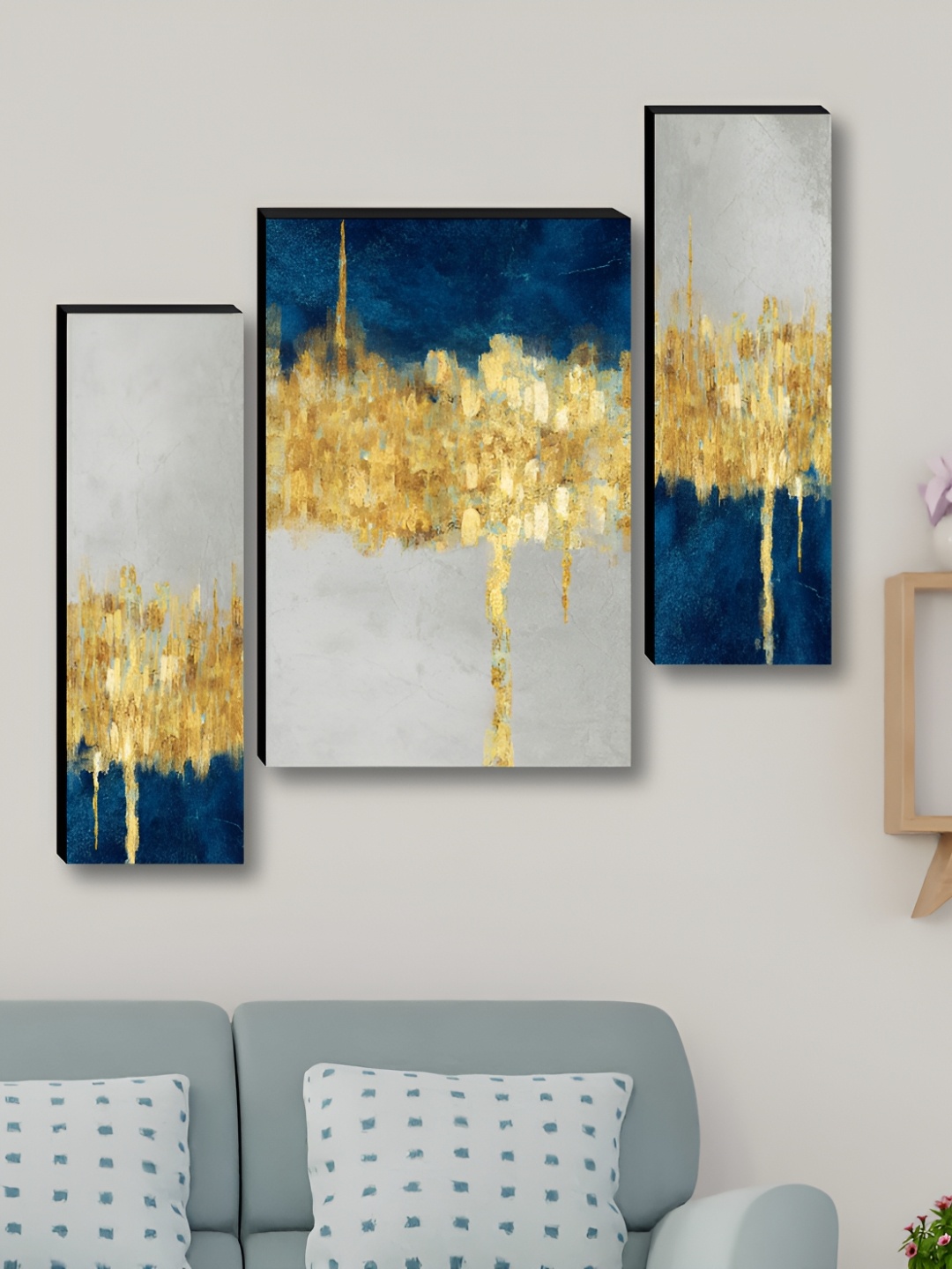 

Myntra Elegant Homes Grey & Gold-Toned 3 Pieces Floral & Botanical Wall Art