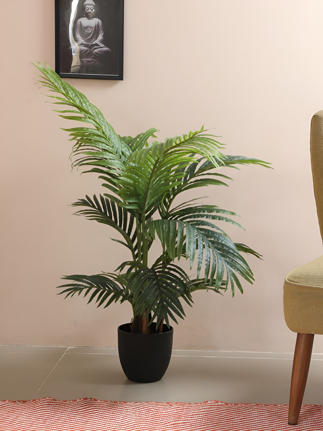 

Home Bloom Green & Black Artificial Areca Palm Plant With Pot