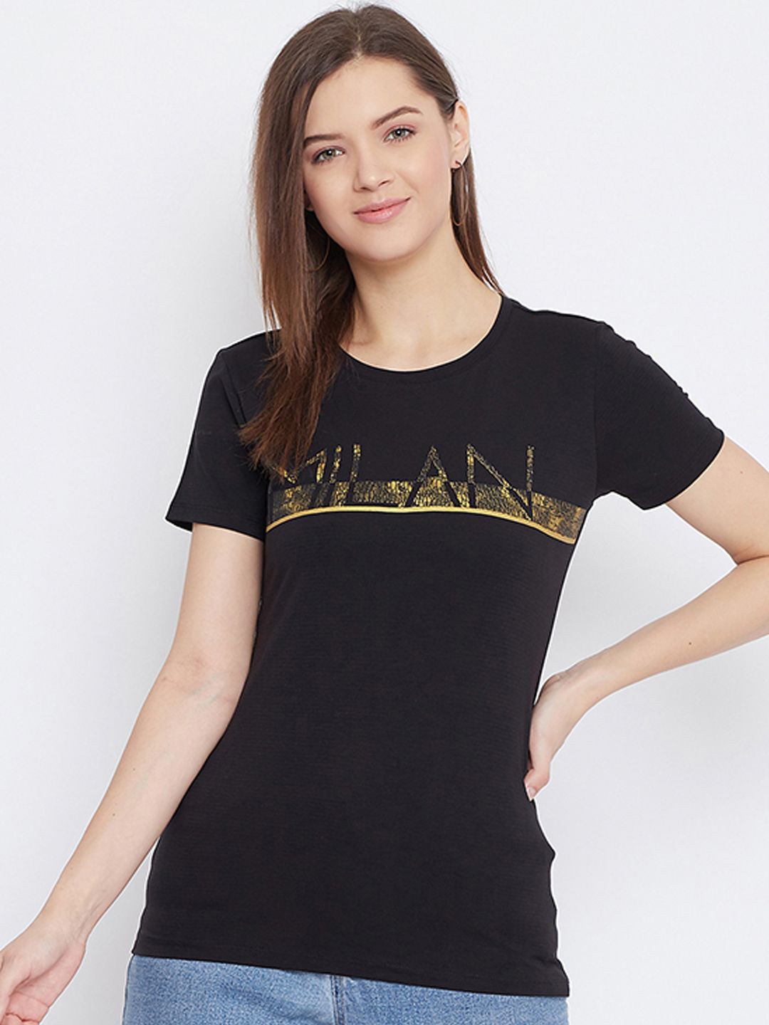 

Bishop Cotton Print Cotton Top, Black