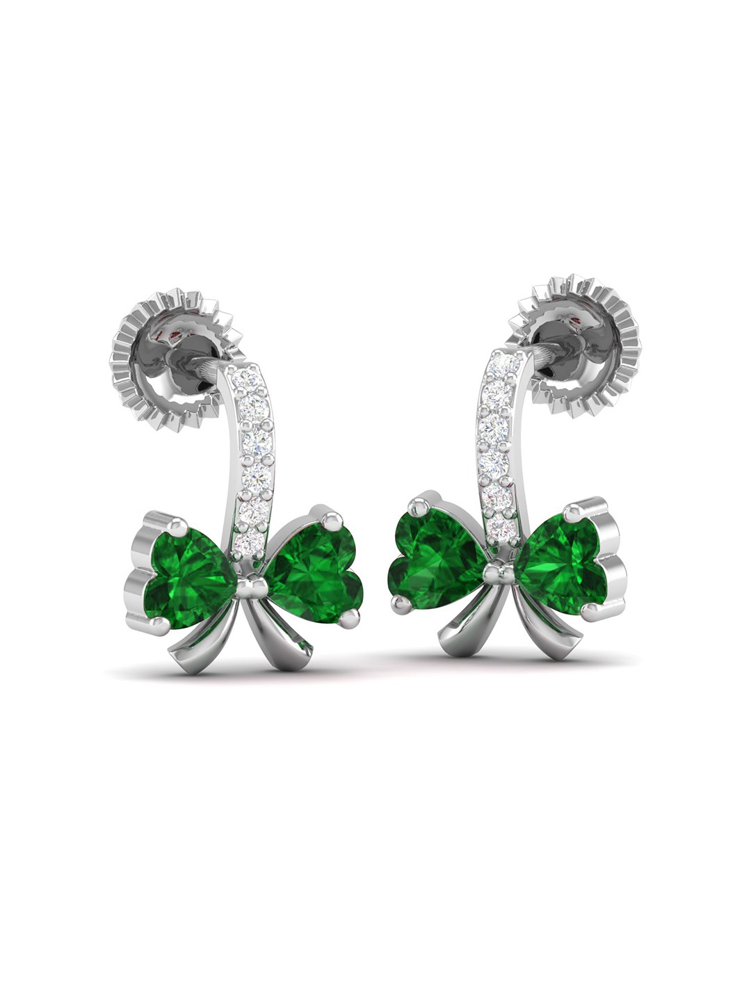 

AKSHAT SAPPHIRE 92.5 Pure Sterling Silver Rhodium Plated Cubic Zirconia Studded Earrings, Green