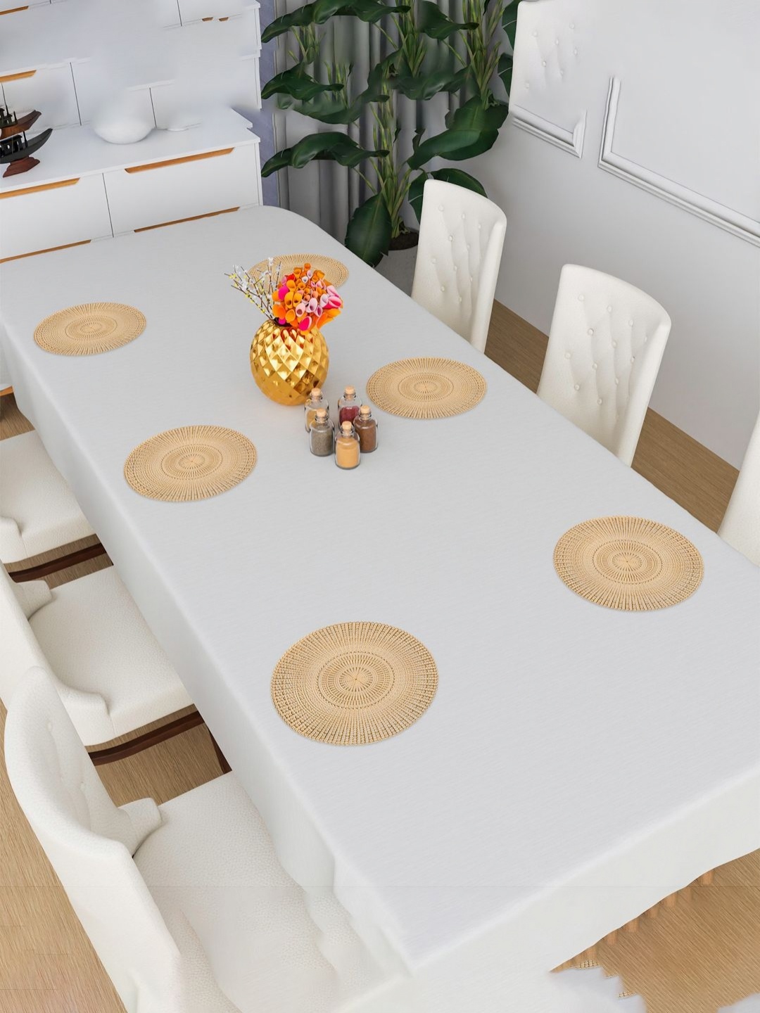 

Myntra Elegant Homes Copper-Toned 6 Pieces Chain Design Leather Table Placemats