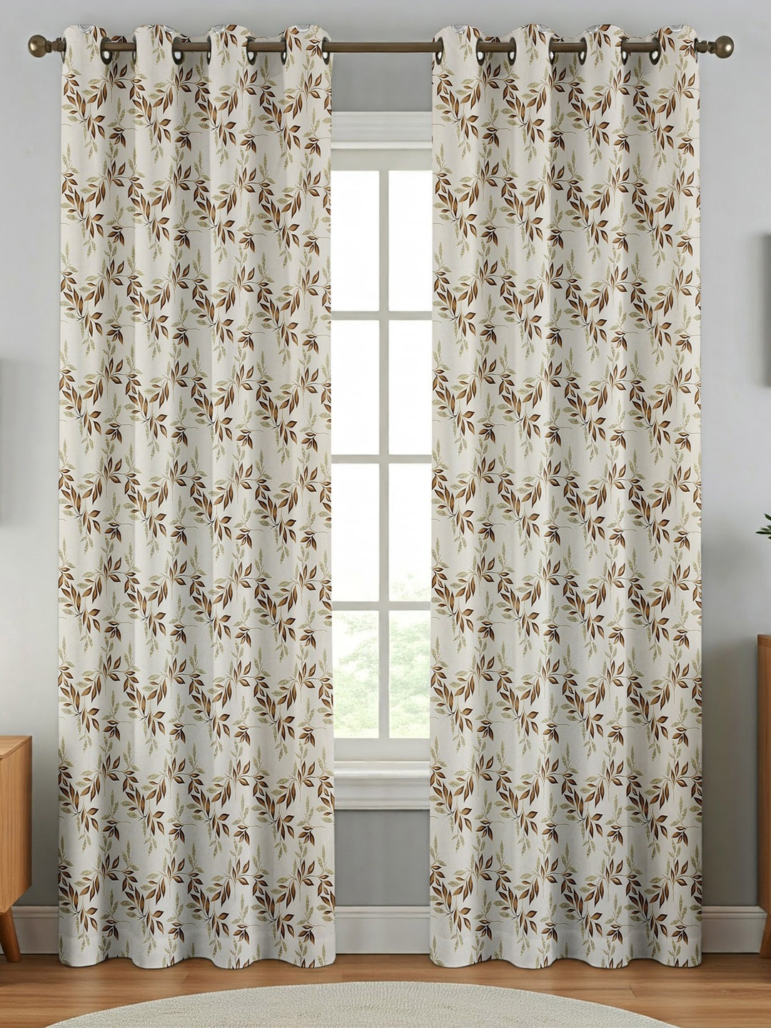 

Galaxy Home Decor Brown Set of 2 Floral Door Curtain