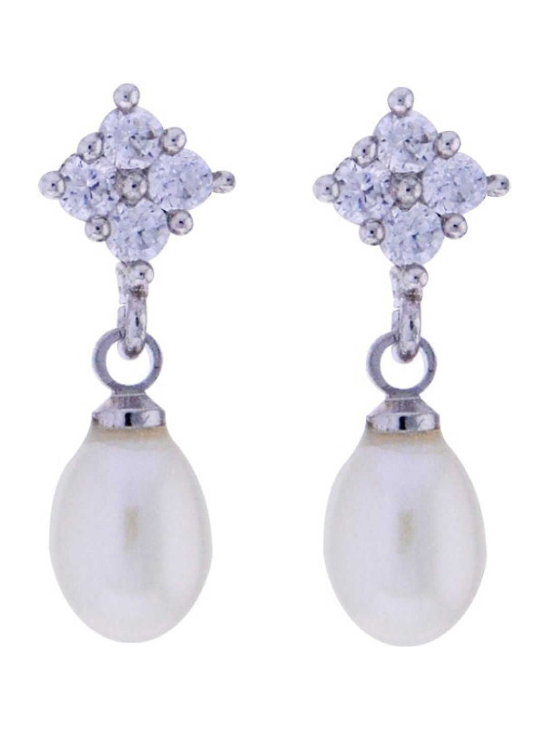 

Sri Jagdamba Pearls Dealer Contemporary Drop Earrings, White