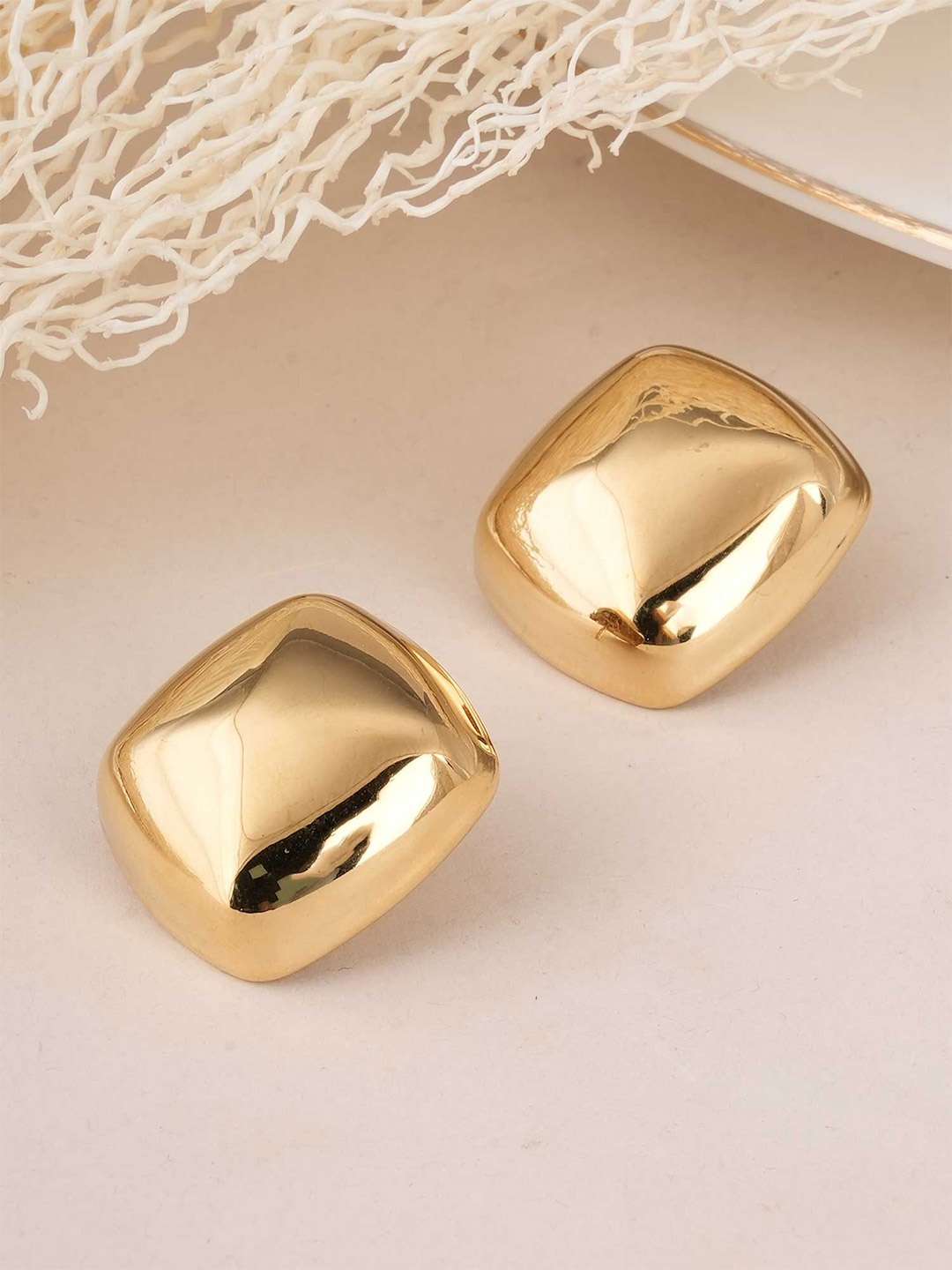 

PALMONAS Gold-Plated Stainless Steel Square Waterproof & Anti-Tarnish Studs