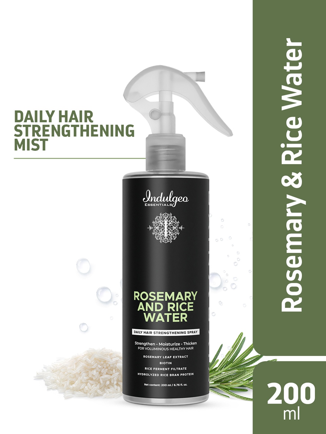 

Indulgeo Essentials Rosemary & Rice Water Hair Growth Spray Serum - 200 ml, Yellow