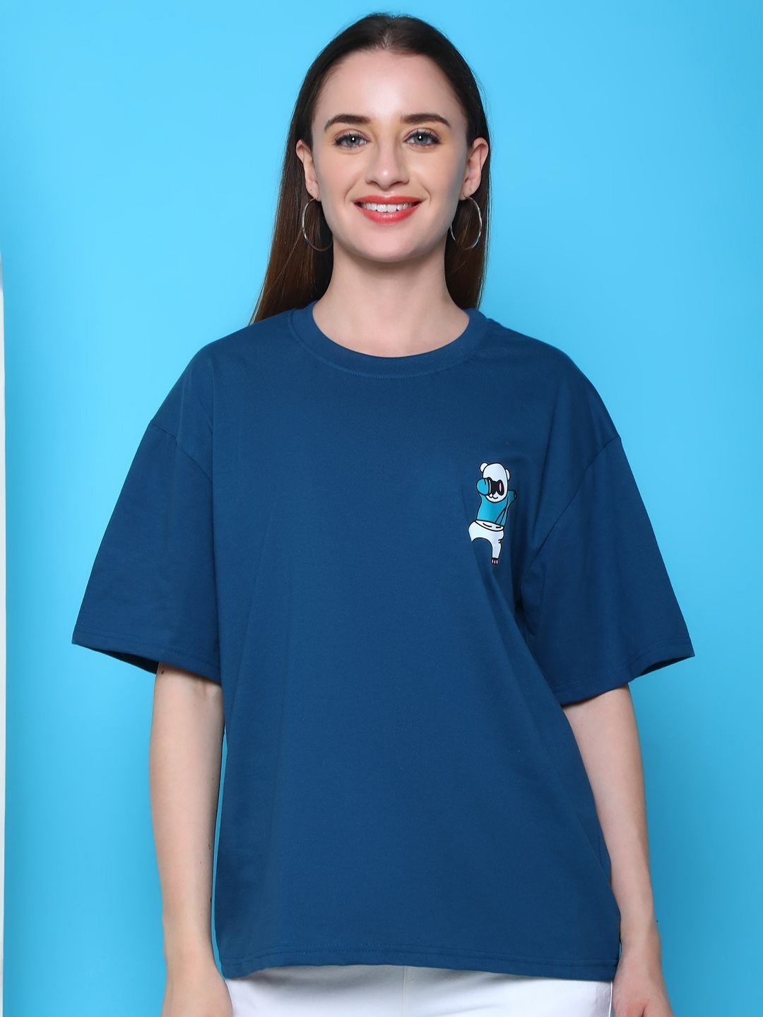 

Tromko Women Graphic Printed Cotton T-shirt, Blue