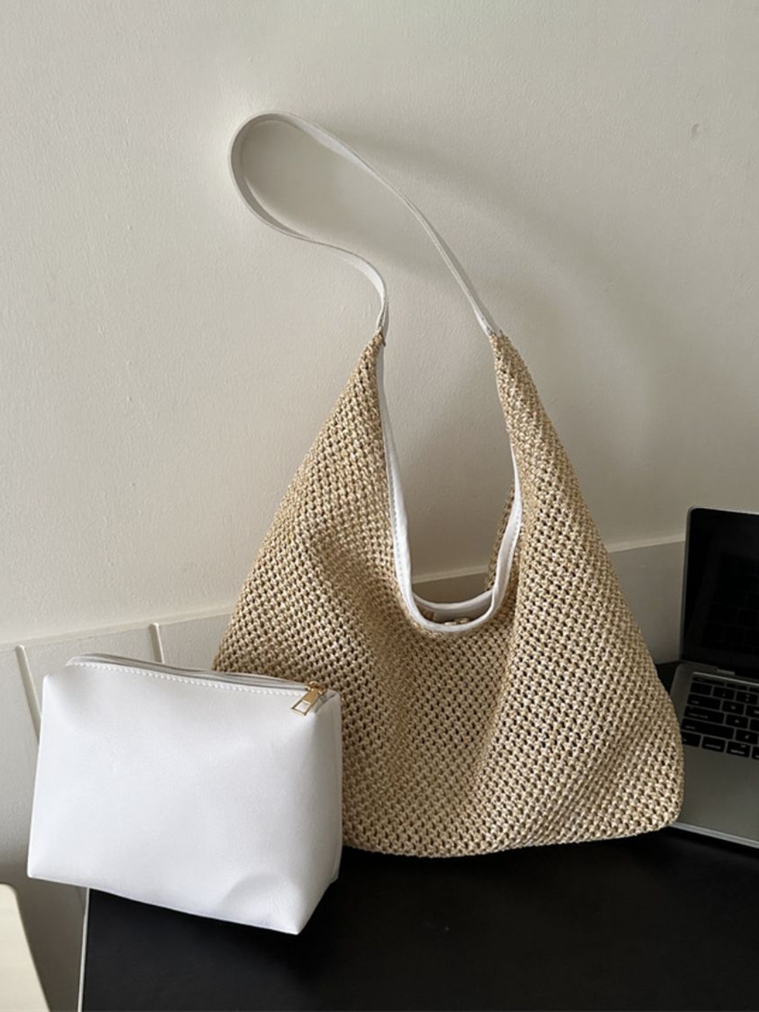 

DressBerry PU Shopper Hobo Bag, Cream