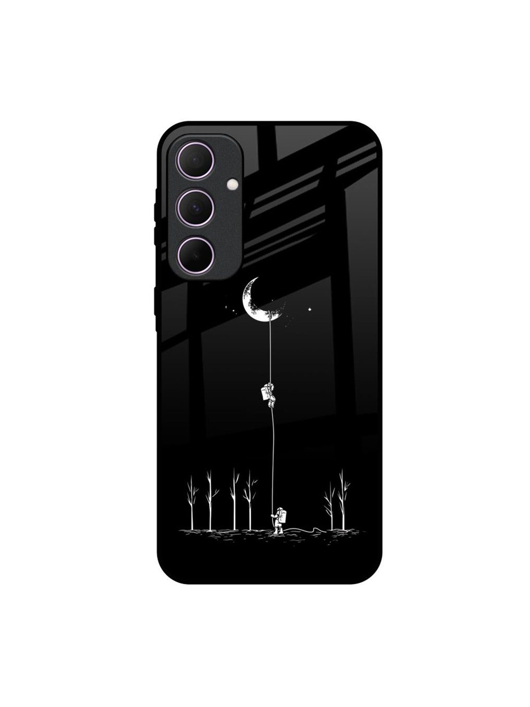 

QRIOH Quirky Catch the Moon Samsung Galaxy A35 5G Back Case, Black