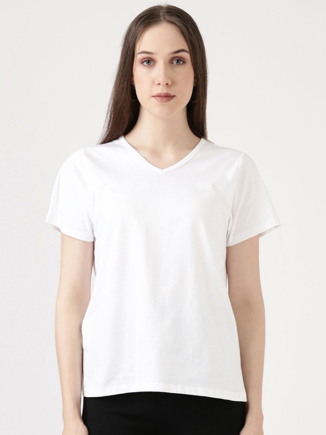 

FILMODE V-Neck Bio Finish Raw Edge T-shirt, White