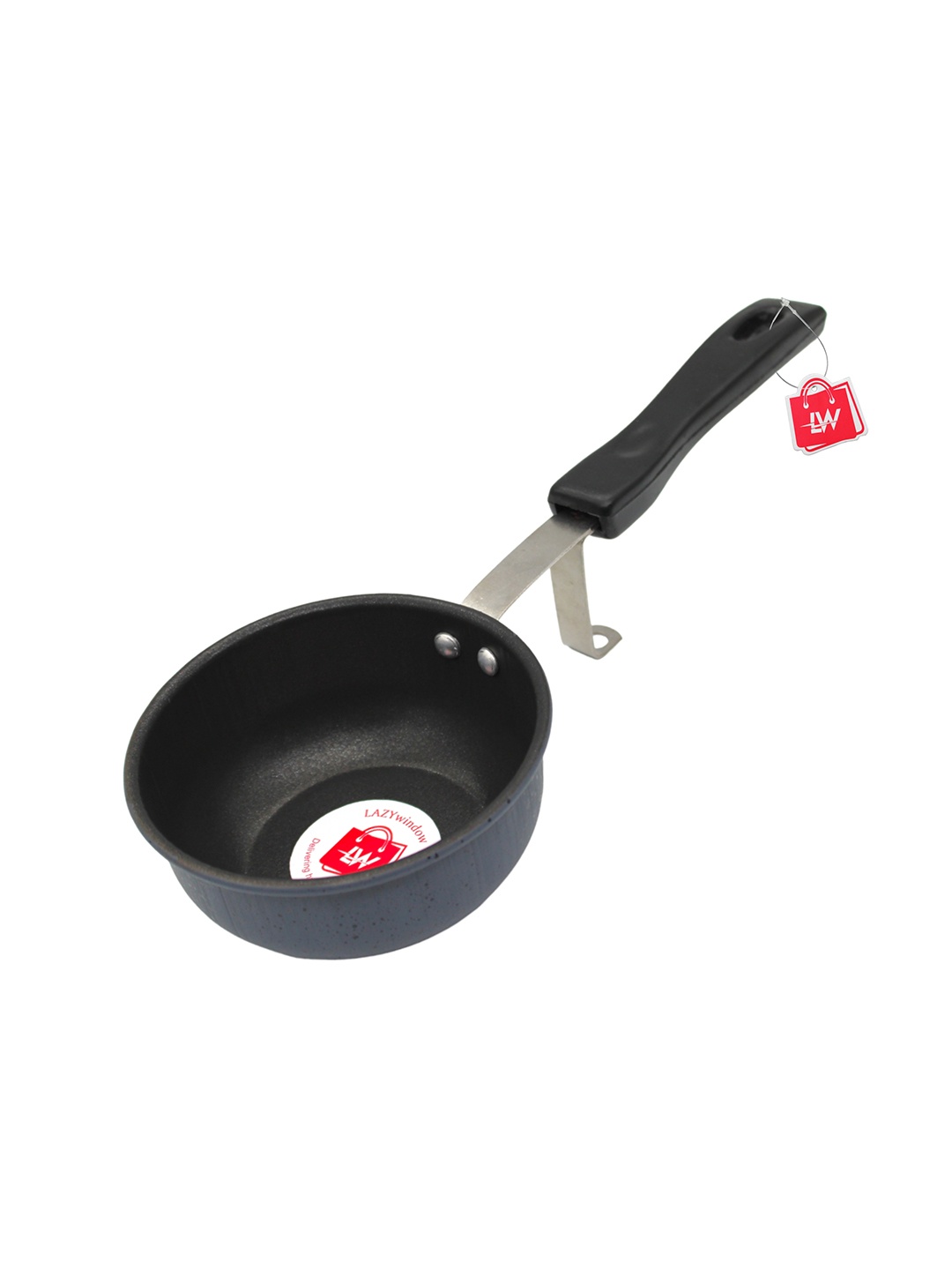 

LAZYwindow Black Metal Non Stick Tadka Pan