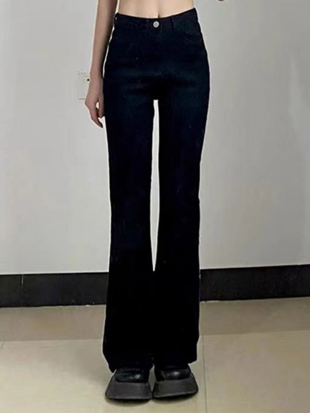 

StyleCast Women Cotton Bootcut High-Rise Jeans, Black