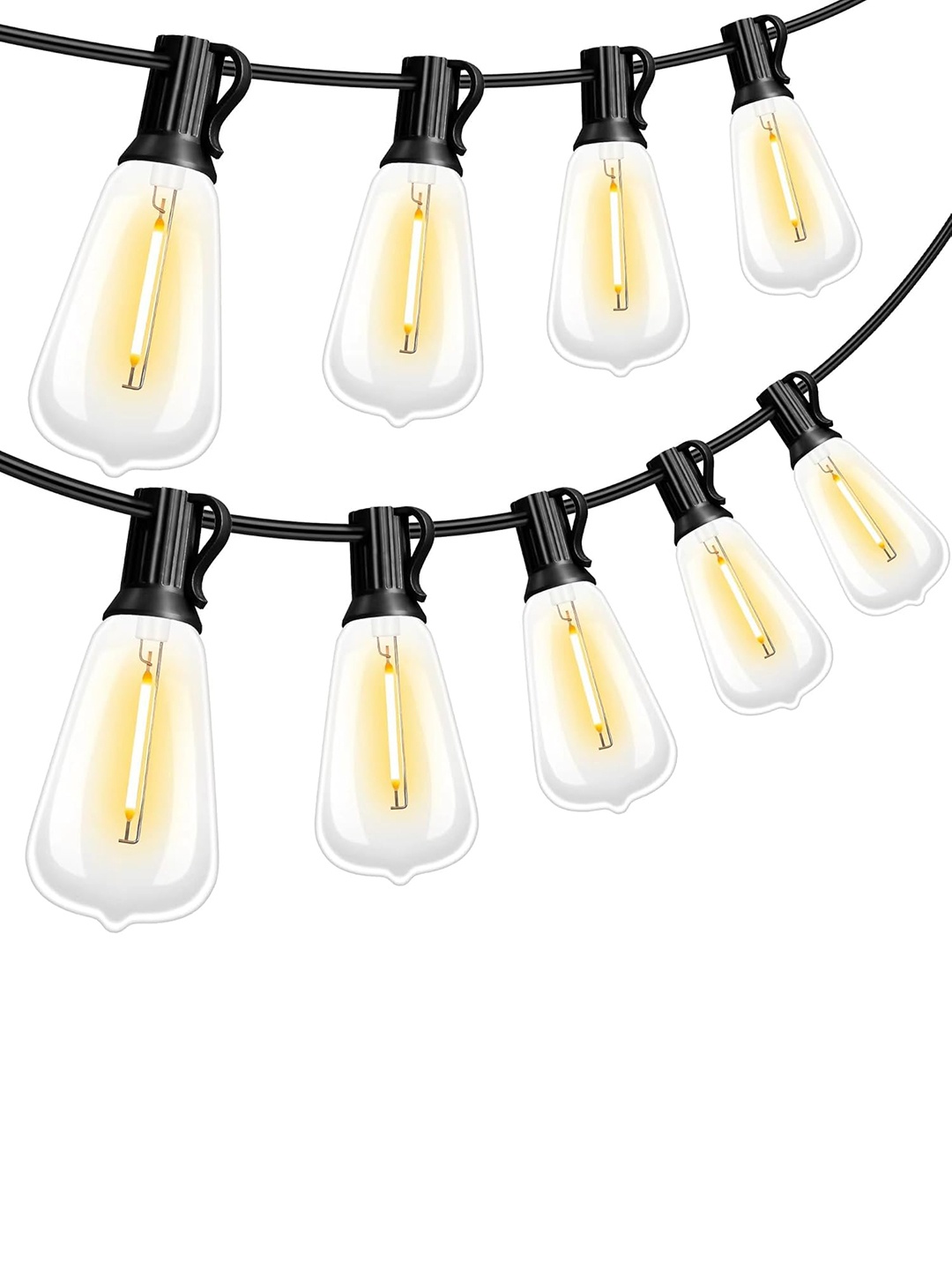 

XERGY 20FT With 21 Shatterproof ST38 Vintage Edison LED Outdoor String Light Bulb & 1Spare, White