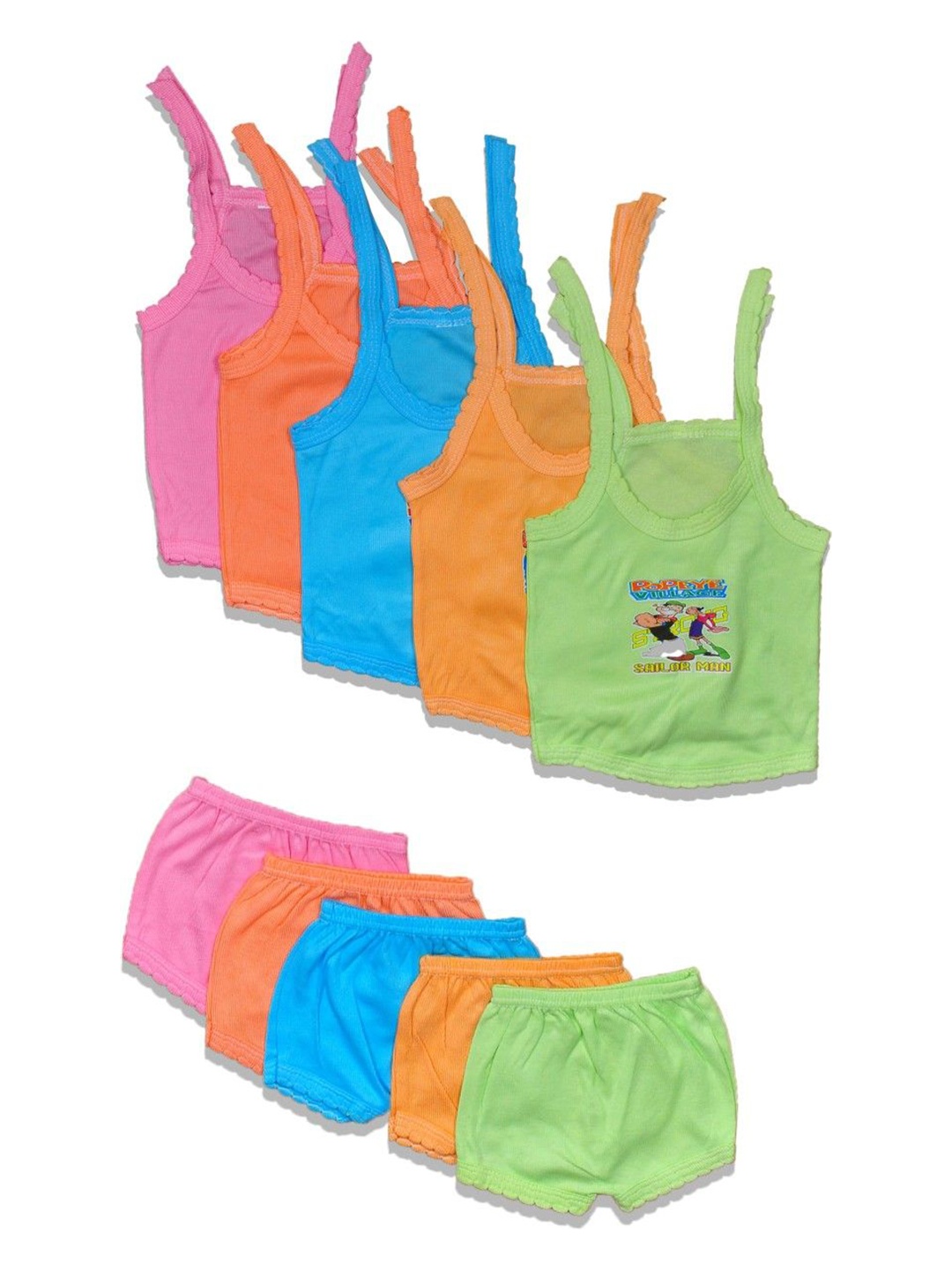 

HUXX Kids Pack Of 5 Printed Pure Cotton Top with Shorts, Pink