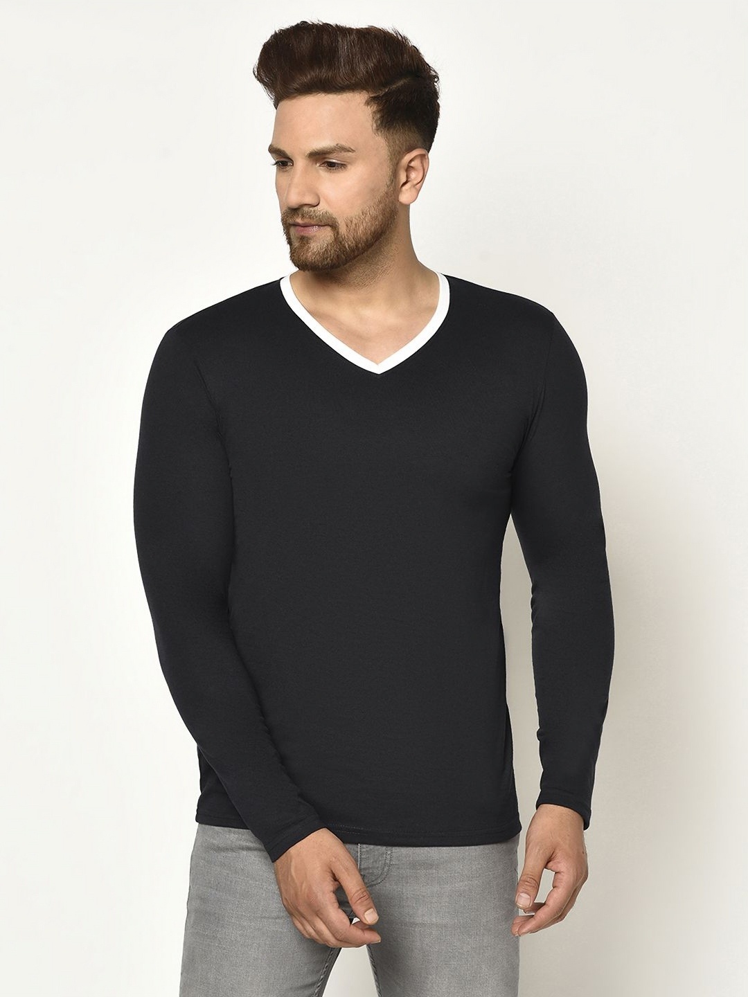 

Unicus Apparel Men Solid Round Neck Cotton T-shirt, Black