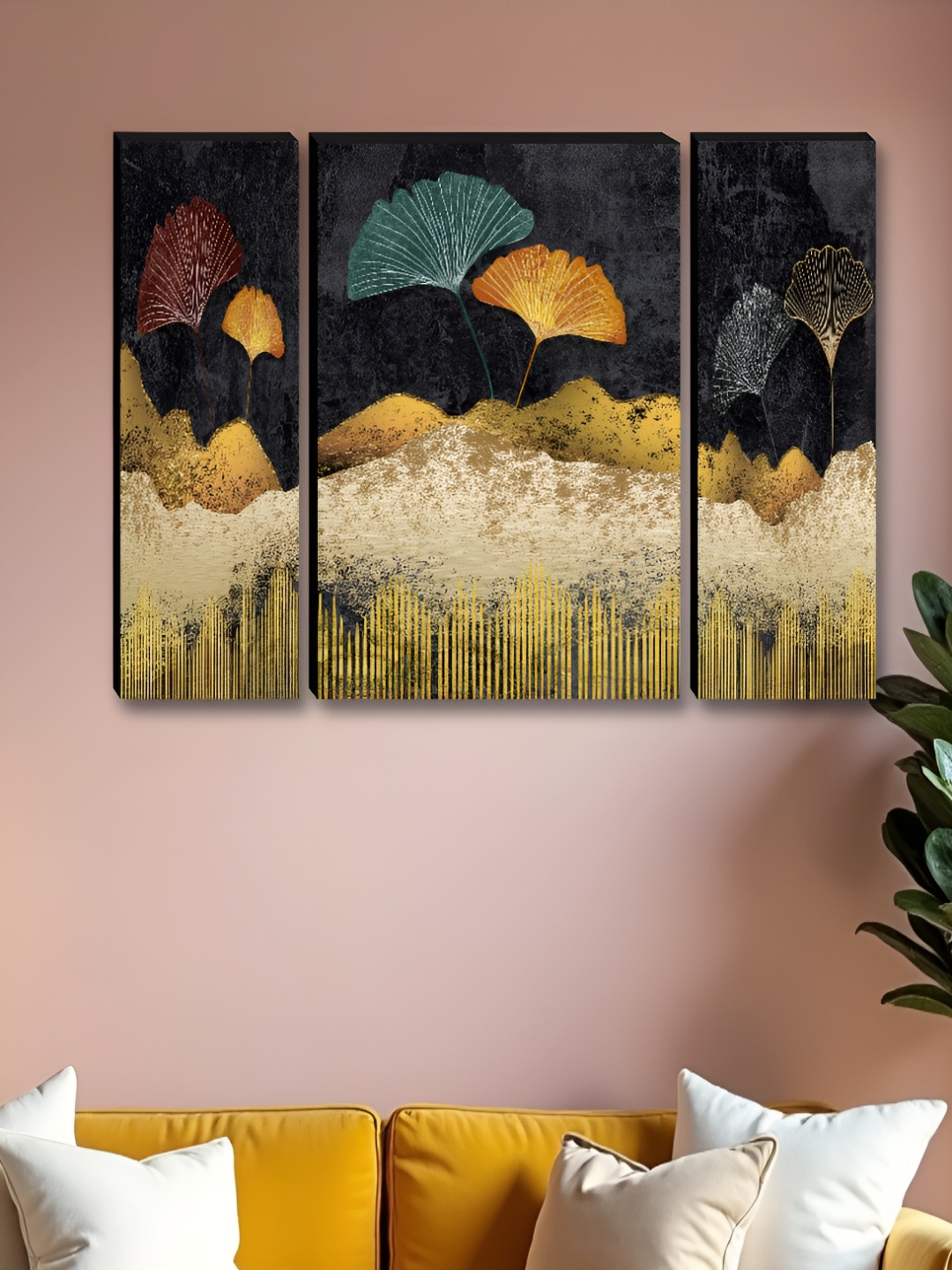 

Myntra Elegant Homes Grey & Beige 3 Pieces Abstract Wall Arts