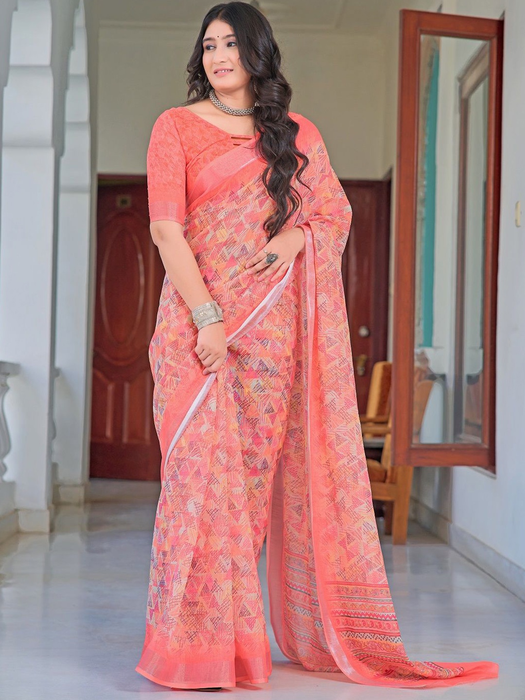 

Sarvada Pure Cotton Saree, Peach