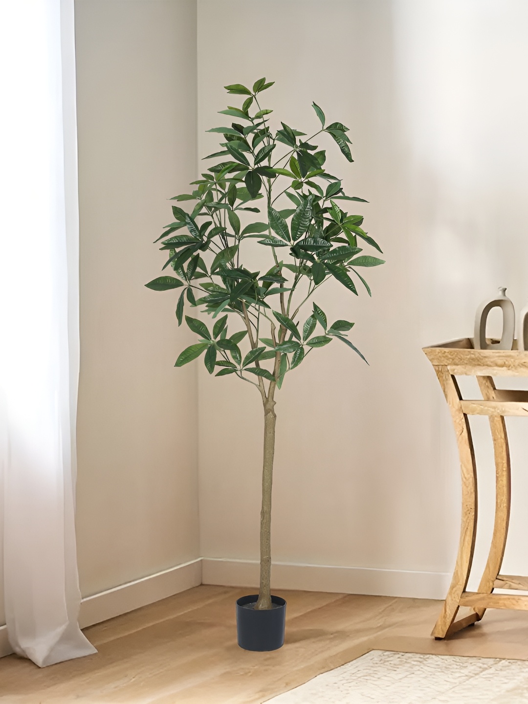 

Home Bloom Green & Black Artificial Guiana Chestnut Plant With Pot
